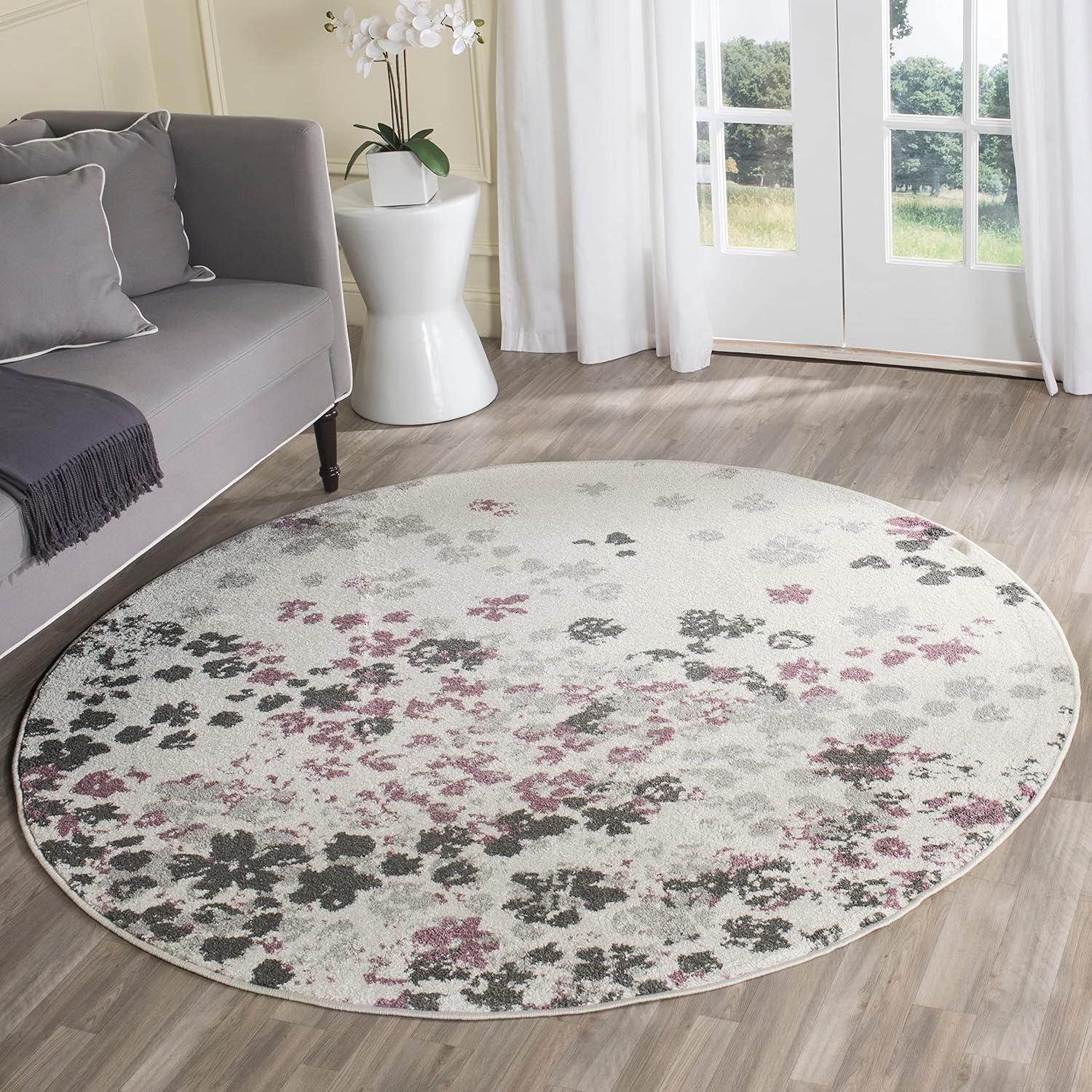 Adirondack ADR115 Machine Made Indoor Area Rug - Light Grey/Purple - 8'x8' - Safavieh
