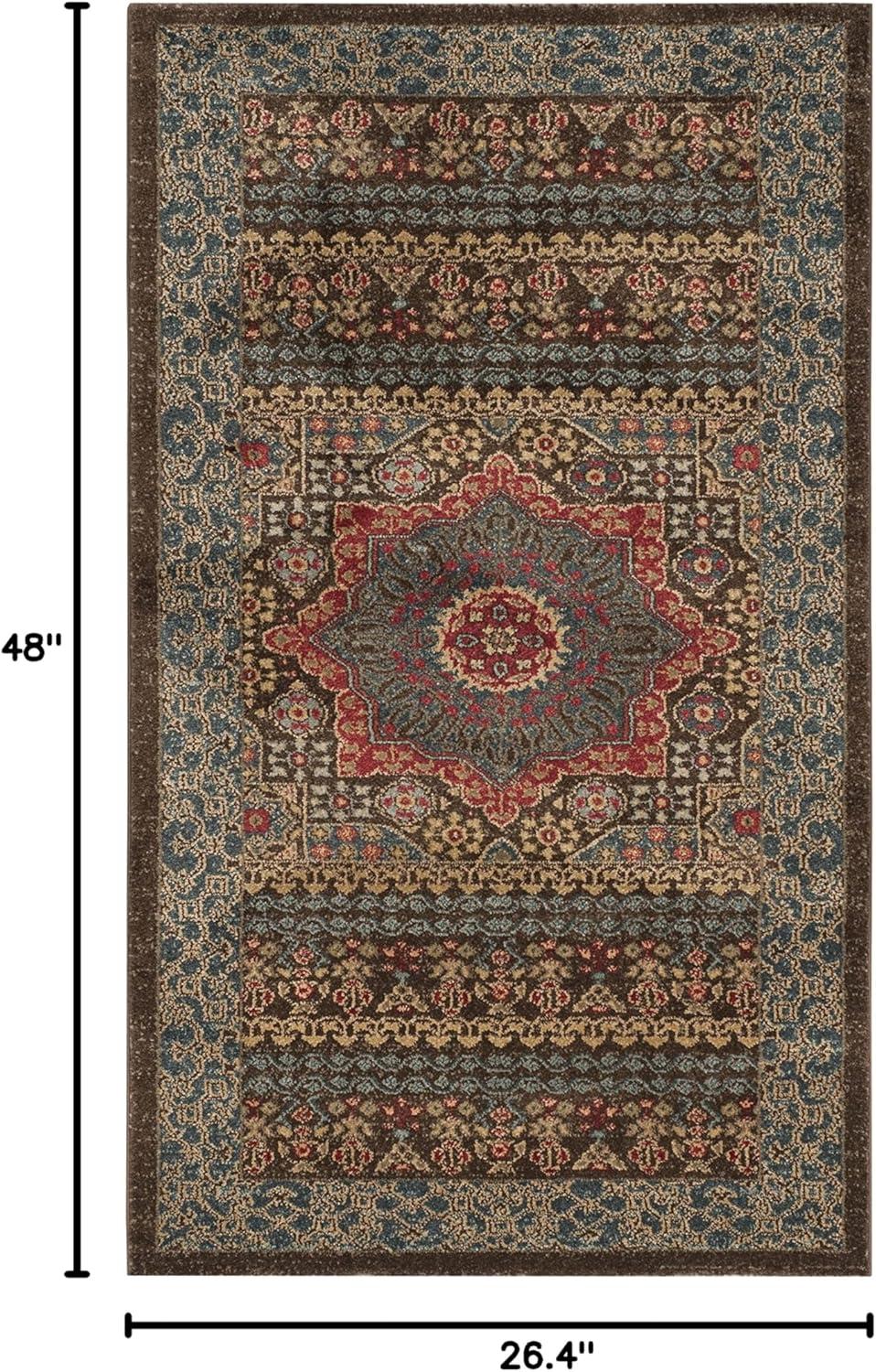 Mahal MAH620 Power Loomed Accent Rug - Navy/Red - 2'2"x4' - Safavieh.