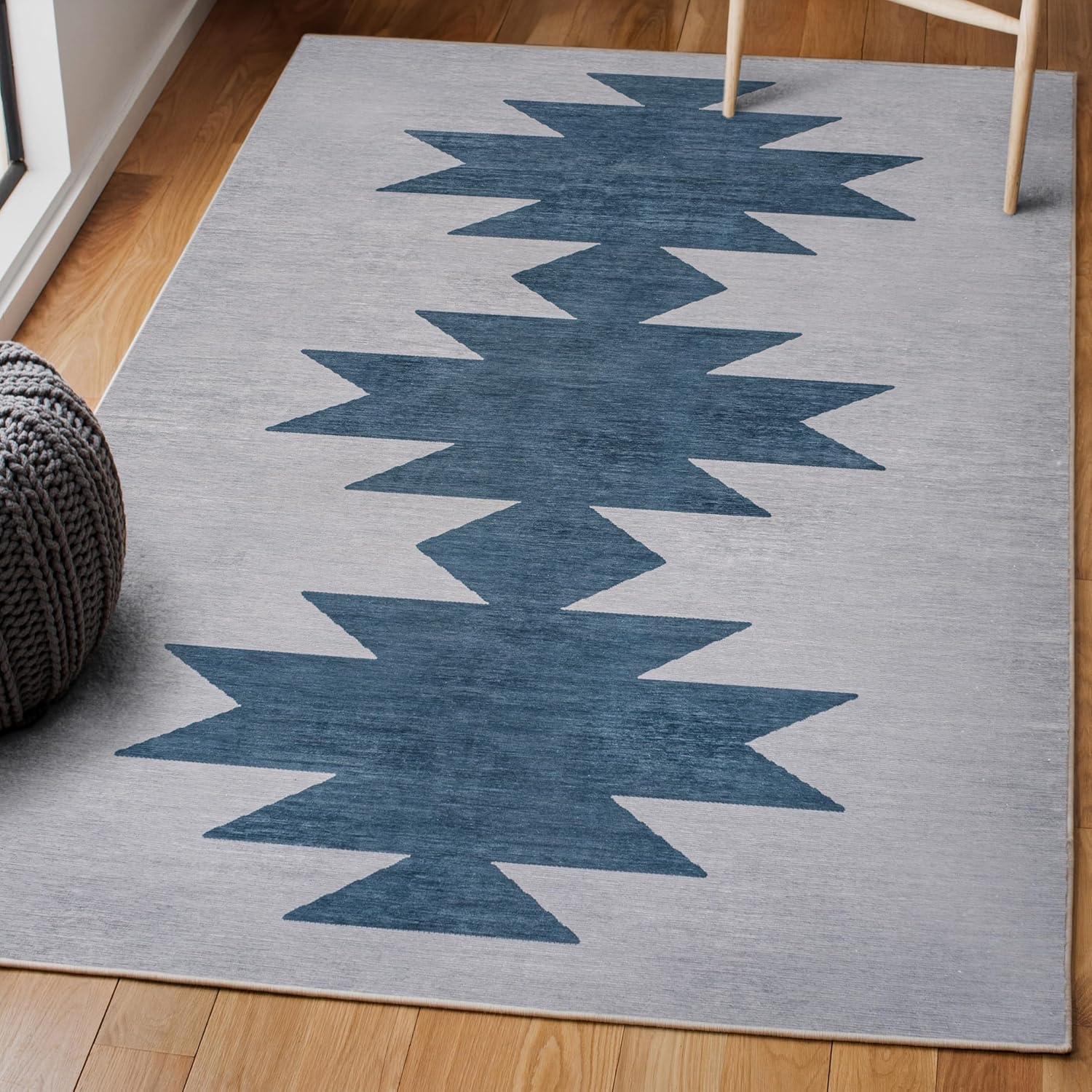 Chayton Minimalist Geometric Machine-Washable Area Rug - JONATHAN Y