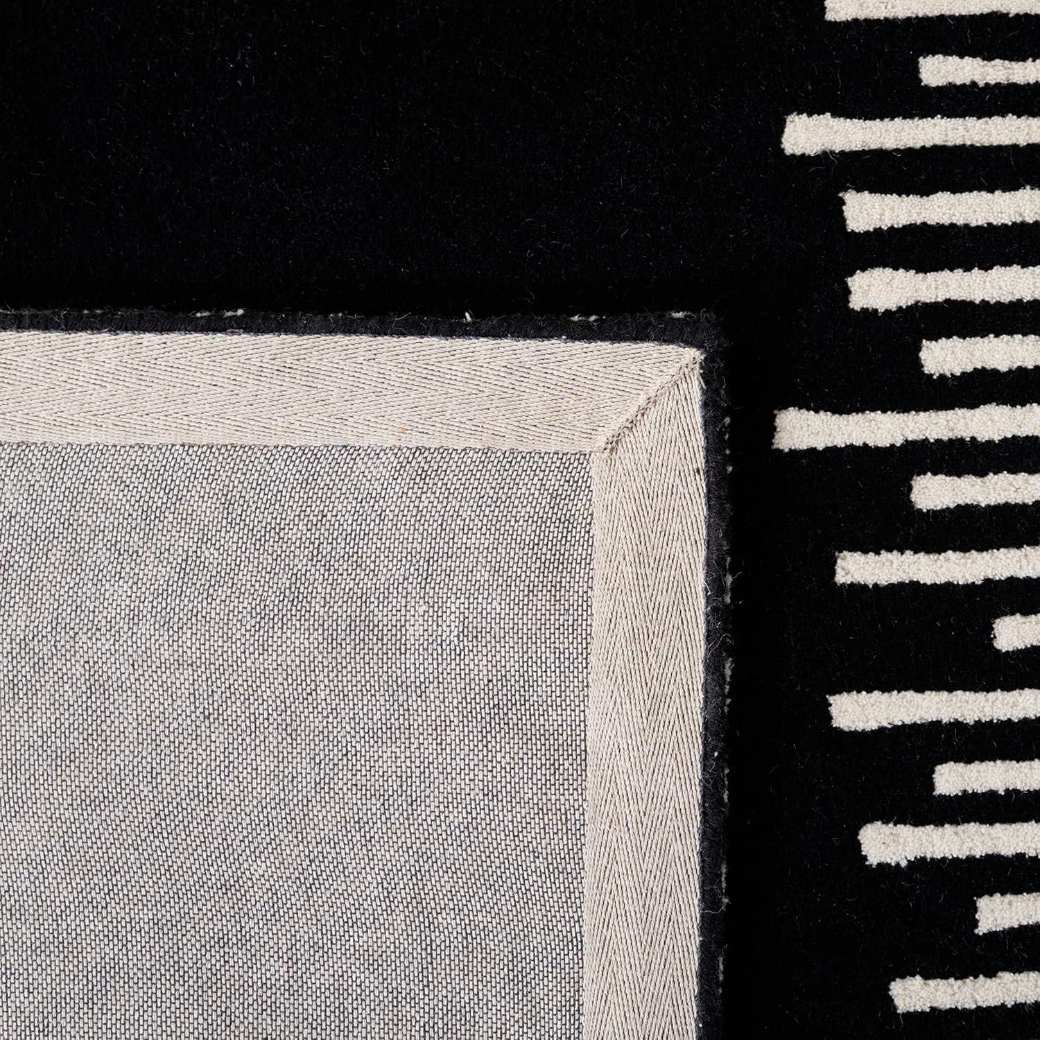 Fifth Avenue FTV129 Hand Tufted Area Rug - Black/Ivory - 5'x5' - Safavieh.