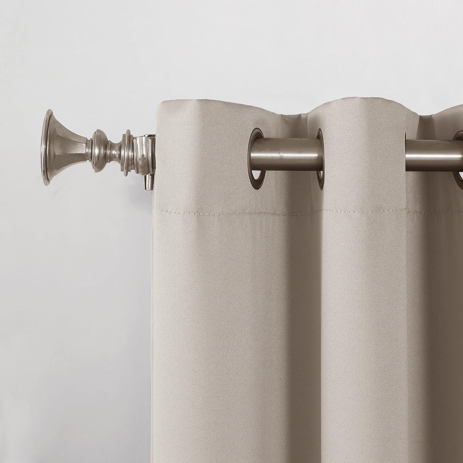 Sun Zero Madison Room-Darkening Grommet Curtain Panel, 54"X108", Stone