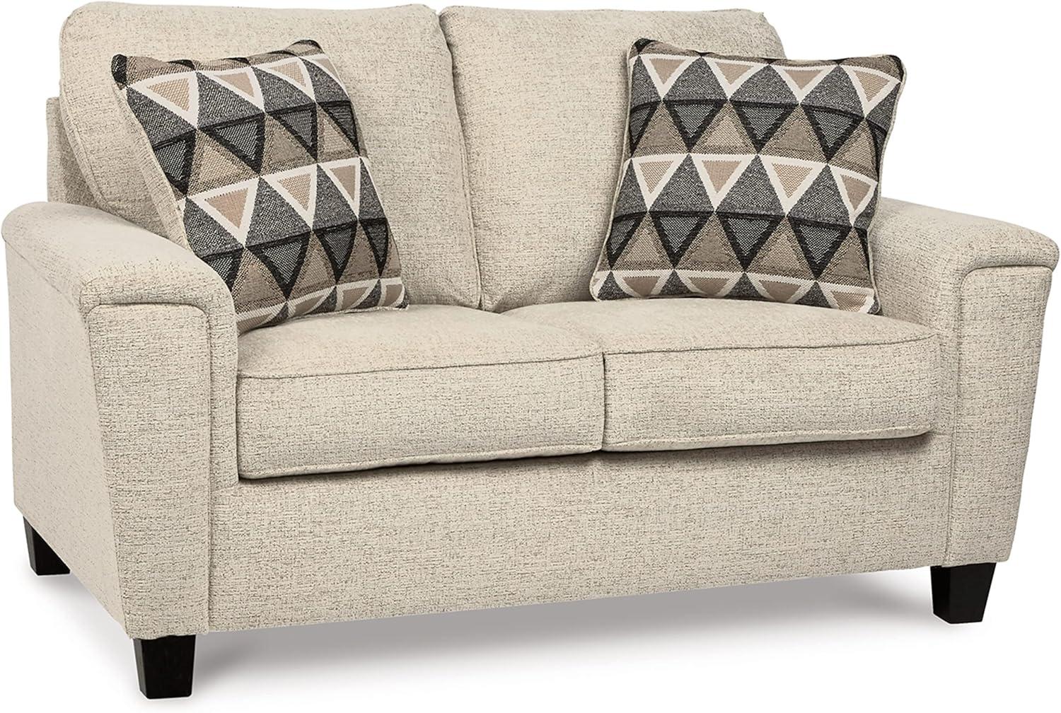 Gray Chenille Track Arm Loveseat with Removable Cushions