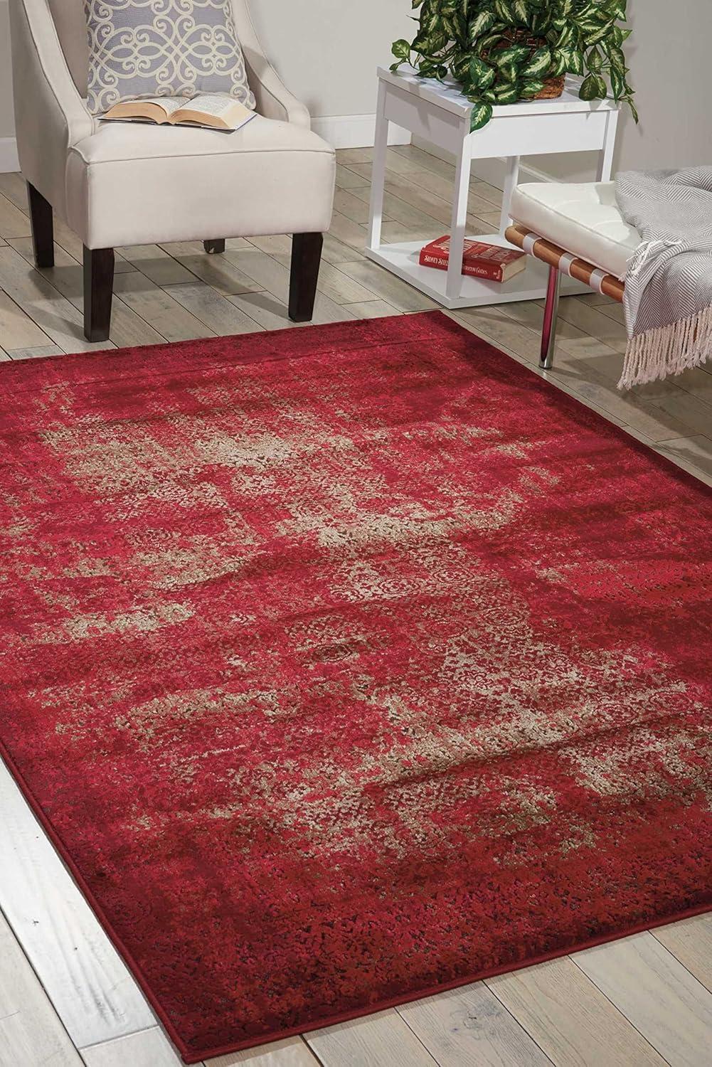 Nourison Karma KRM01 Red Area Rug 3'9" x 5'9"