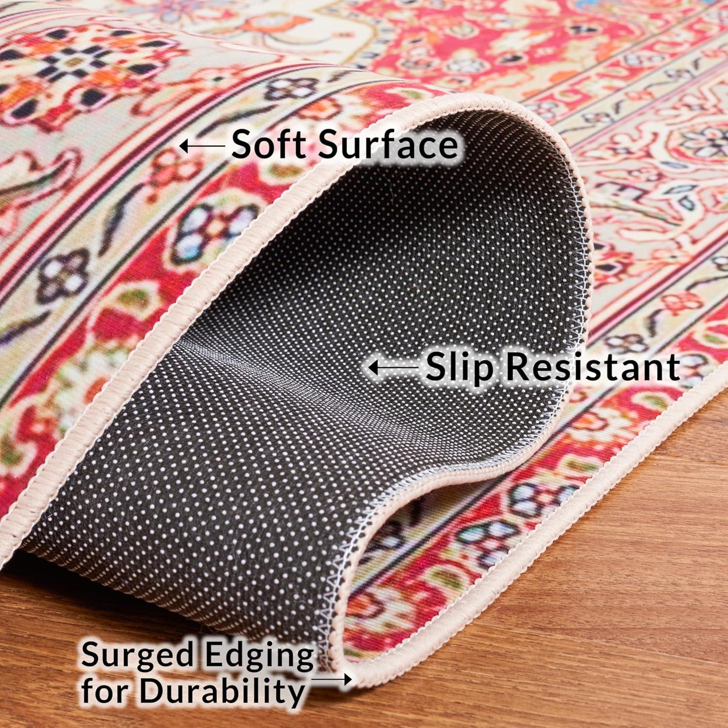 Bungalow Rose Tucson Performance Machine Washable Oriental Rug