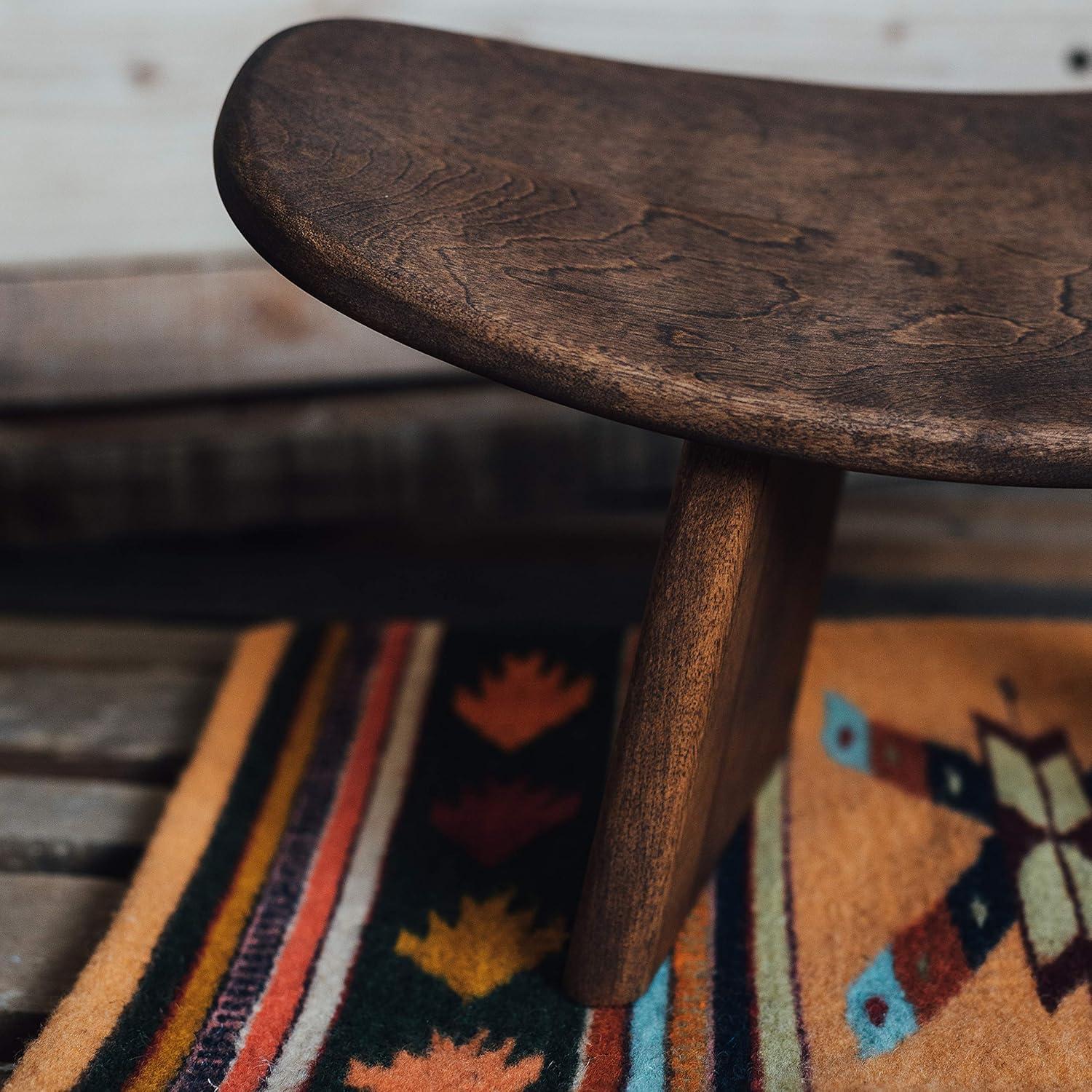 Meditation Bench IKUKO Original, Portable Version with Bag, Locally Handmade Wooden Kneeling Ergonomic Seiza Seat, Prana Yoga - 2 Colors, 3 Height Sizes