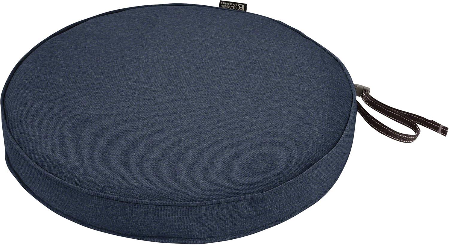 Classic Accessories Montlake FadeSafe Water-Resistant Patio Dining Seat Cushion, 18 x 2 inch, Heather Indigo