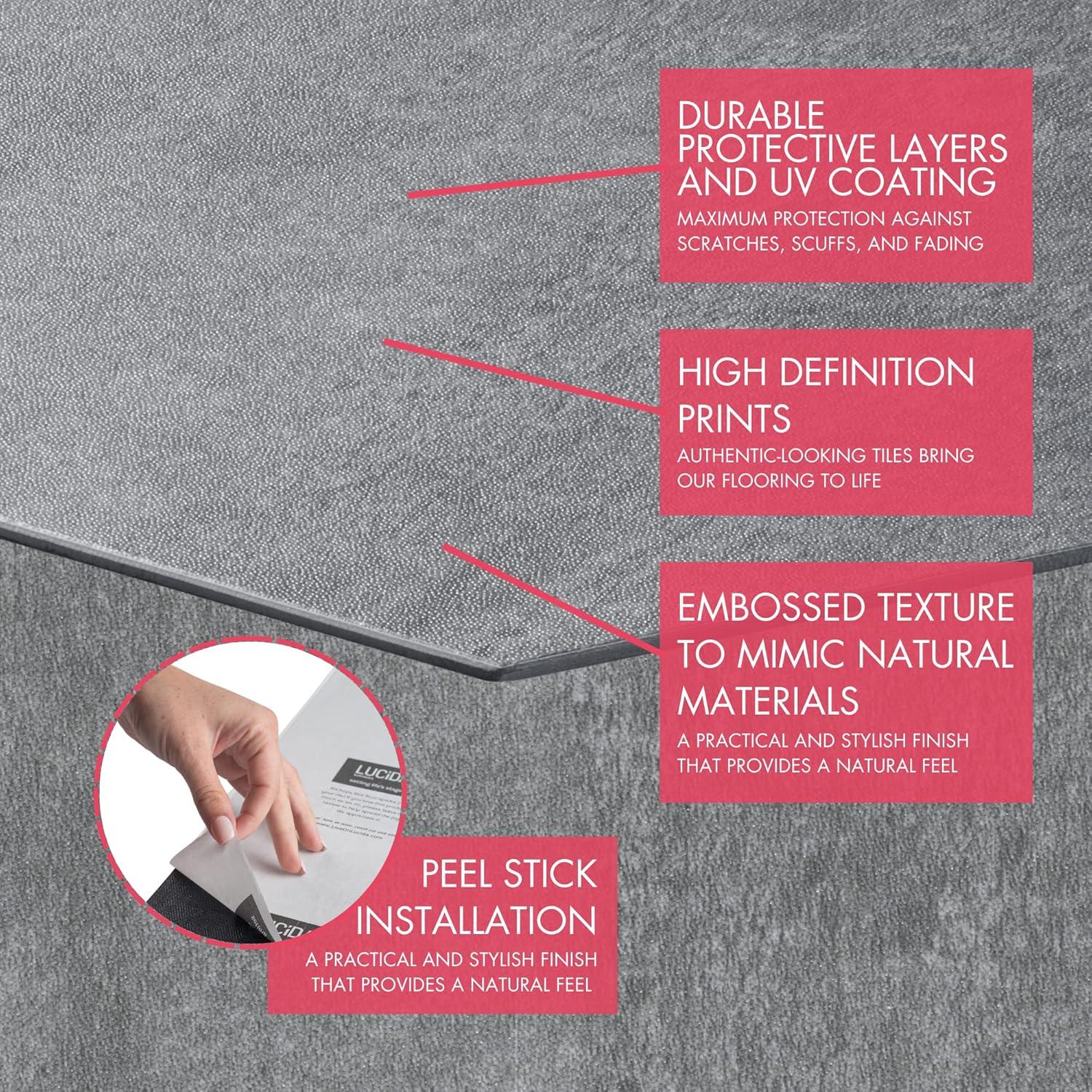 BaseCore HEX Gray 12 MIL x 5.75 in. W Waterproof Peel and Stick Vinyl Plank Sample