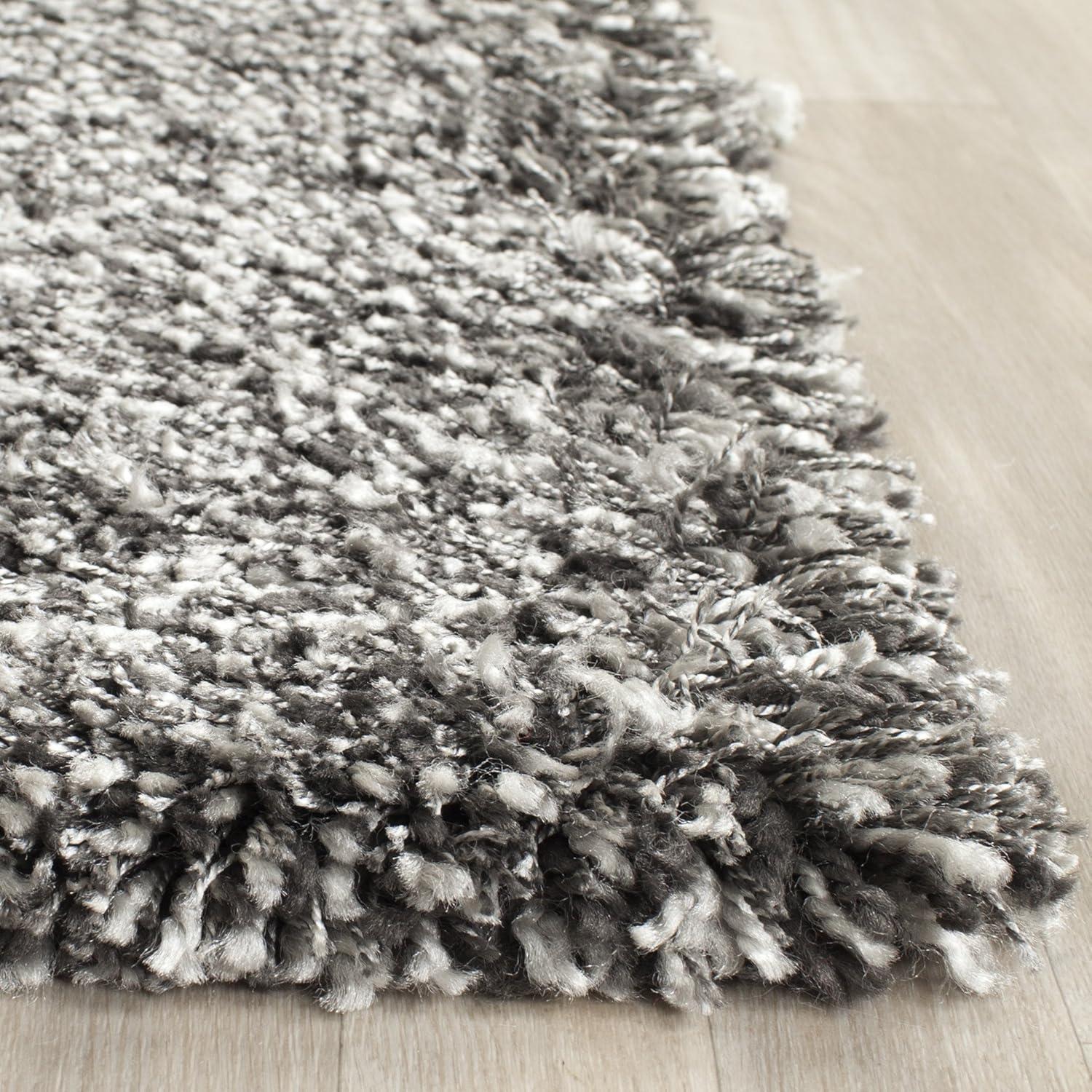 Athens Shag SGA119 Power Loomed Indoor Runner Rug - Dark Grey - 2'3"x8' - Safavieh