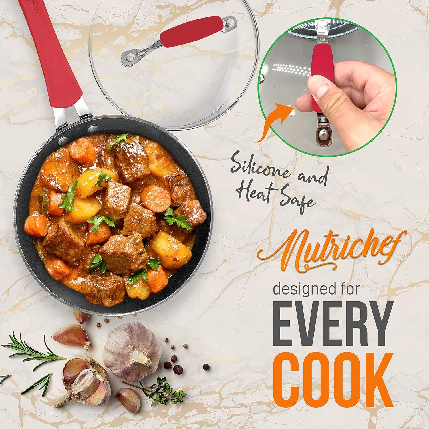 NutriChef 1.7 Quarts Non-Stick Ceramic Saucepan