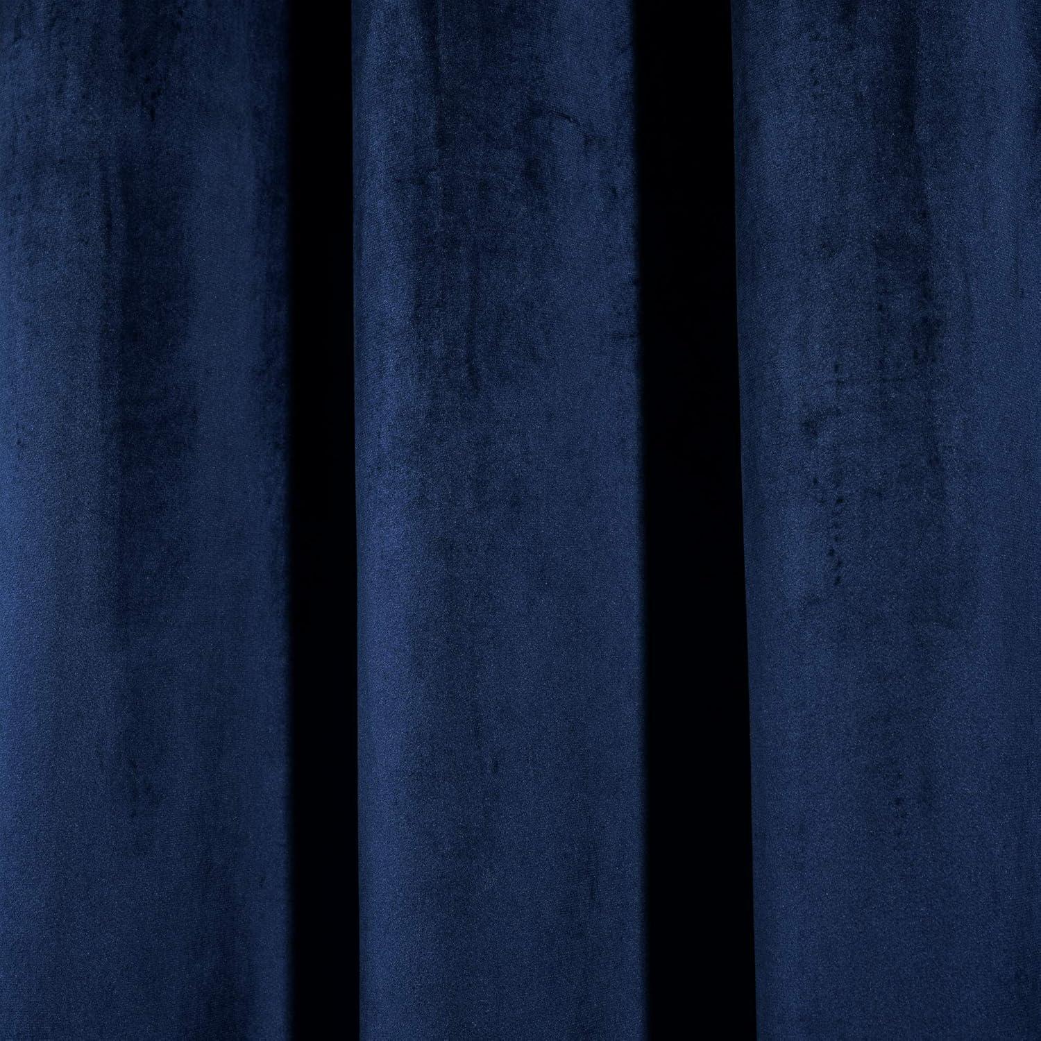 Navy Velvet Blackout Grommet Window Curtain Panels