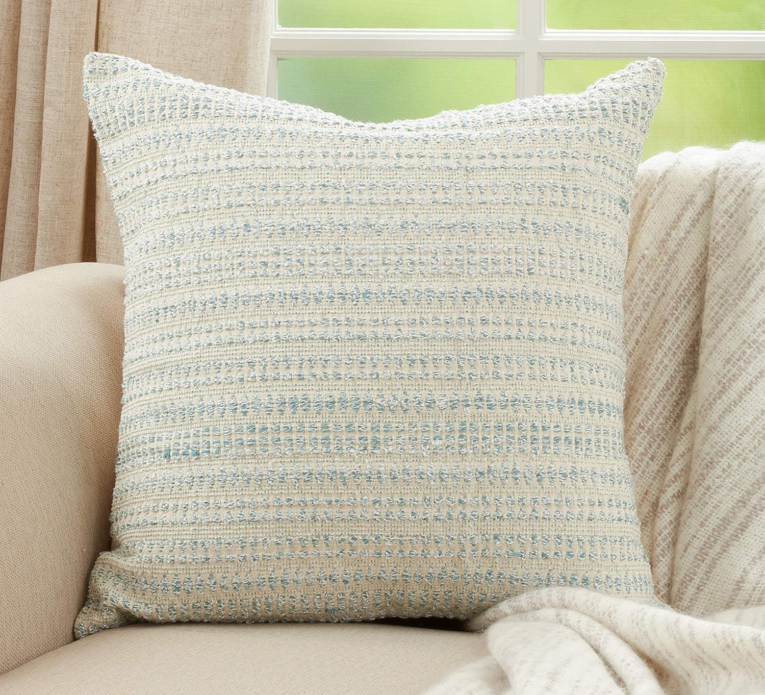 Saro Celeste Collection Geometric Cotton Blend Throw Pillow