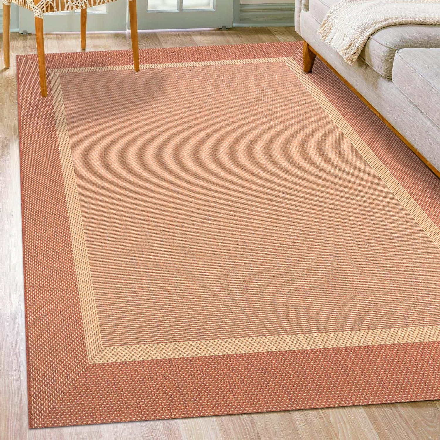 Couristan Saniya Flatwoven Champagne Taupe Indoor Outdoor Area Rug