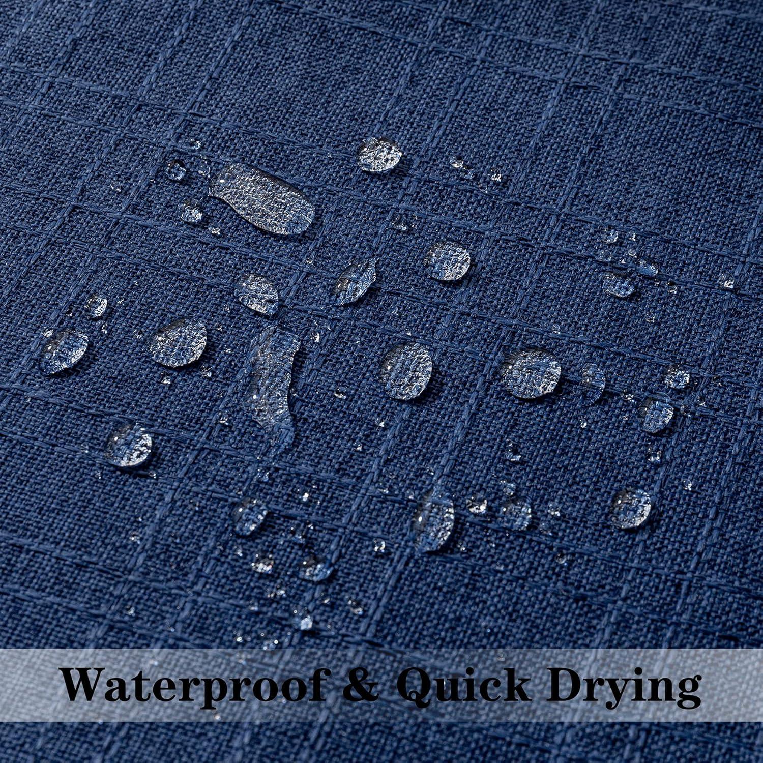 Kevin Textile Pack of 2 Outdoor Waterproof Pillow Covers Throw Pillow Covers Decorative Pillowcases Classic Checkered Pillow Cases for Sofa Couch Patio Garden 24x24 Inch Blue