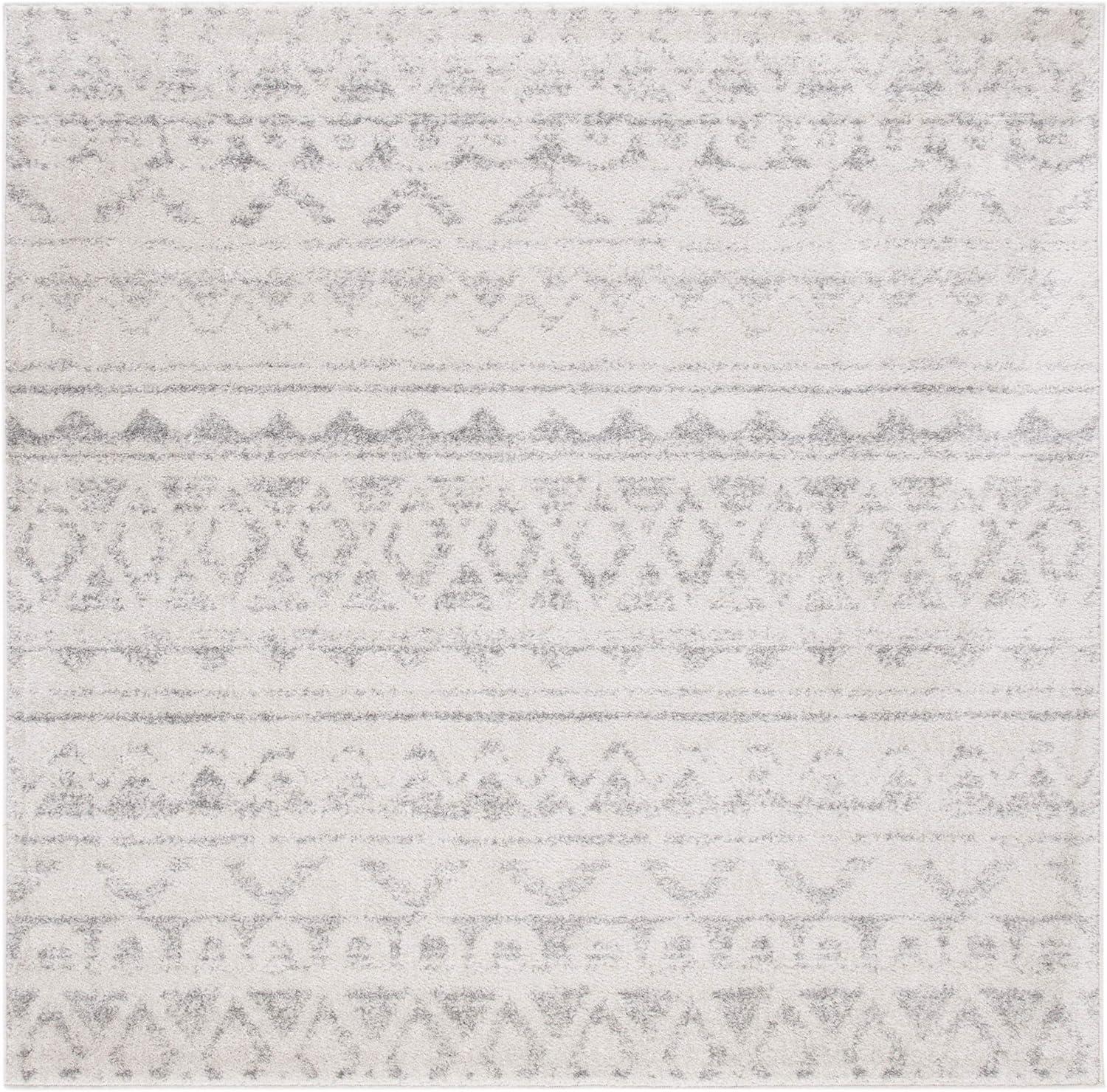 Adirondack ADR119 Machine Made Indoor Area Rug - Ivory/Silver - 6'x6' - Safavieh