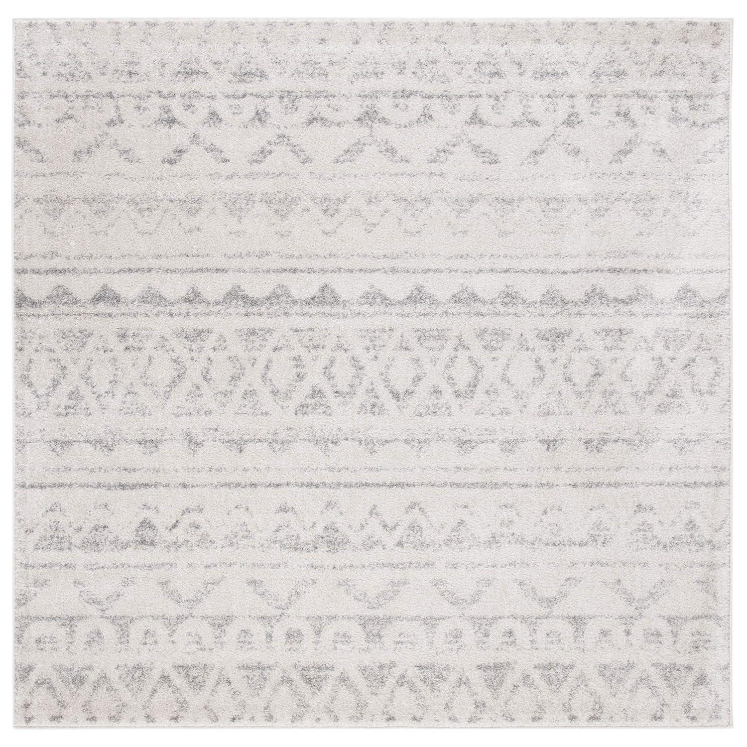 Adirondack ADR119 Machine Made Indoor Area Rug - Ivory/Silver - 6'x6' - Safavieh
