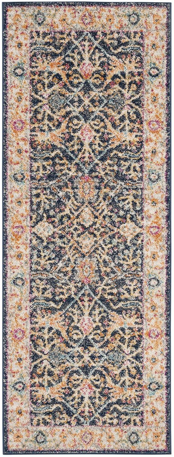 Madison MAD612 Power Loomed Indoor Runner Rug - Navy/Creme - 2'3"x10' - Safavieh.