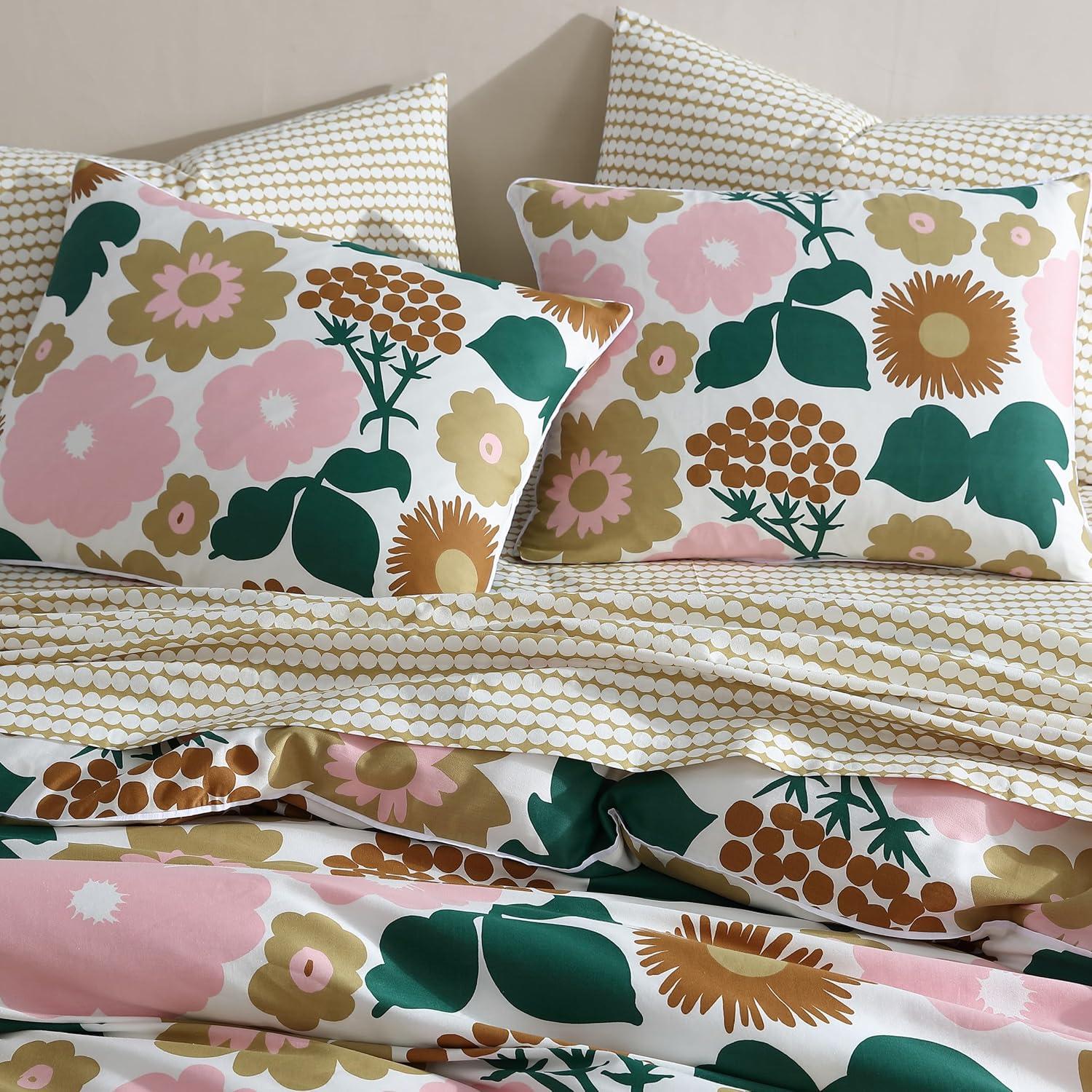 Marimekko Pieni Kukkatori Pink Cotton Duvet Cover Set