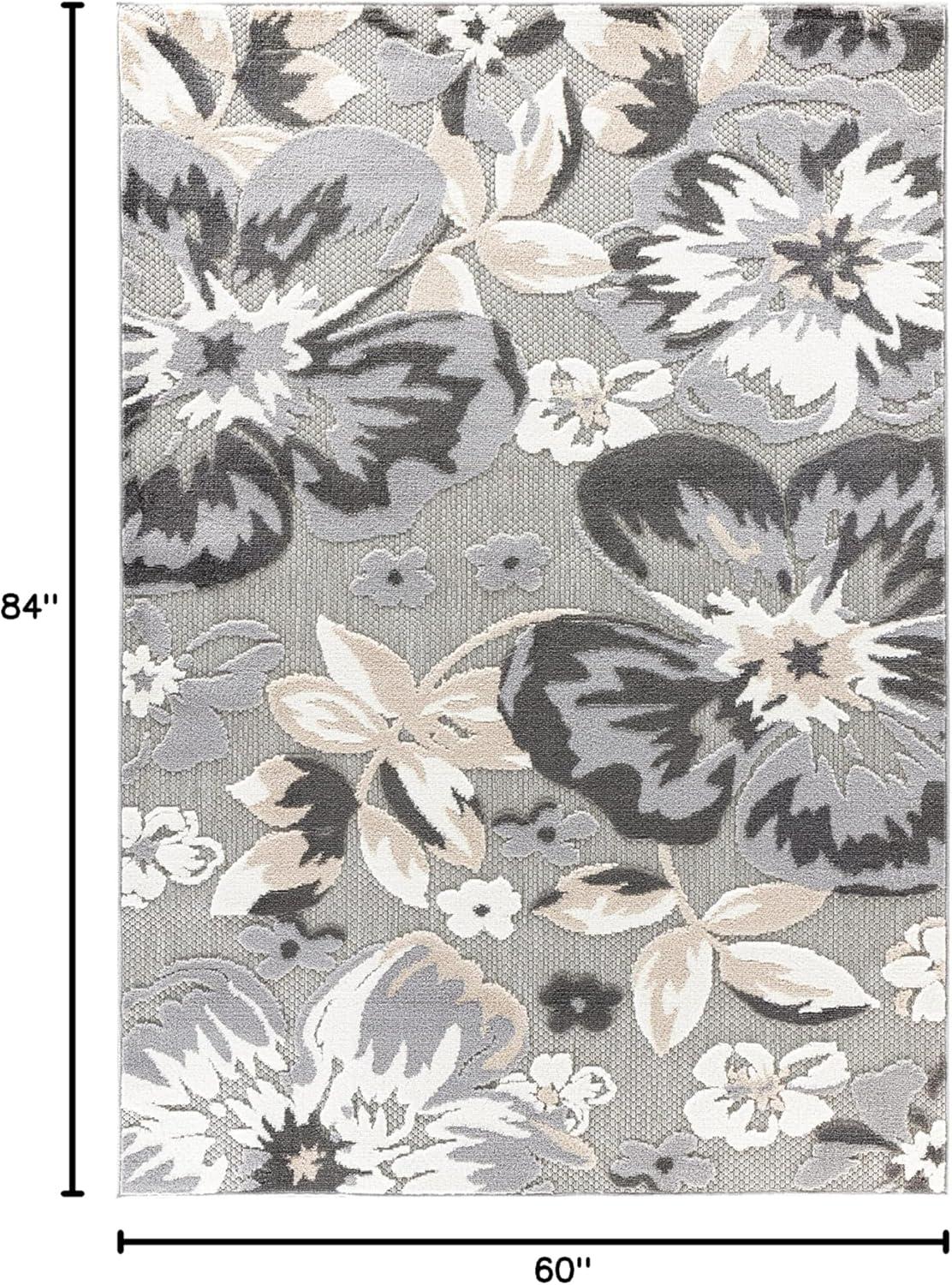 World Rug Gallery Bergamo Contemporary Floral Indoor/Outdoor Area Rug