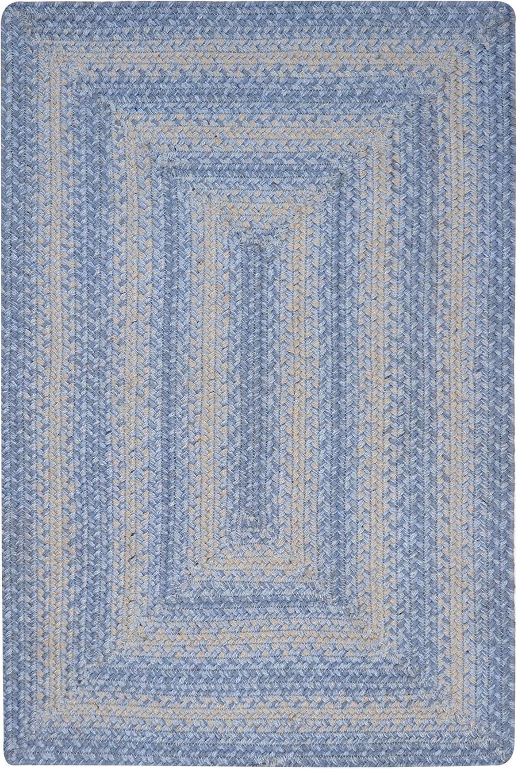 Homespice Sky Blue 5x8 Braided Rug for Coastal Country Decor - Perfect Rustic Area Rugs for Living Room with Coastal Country Charm, Braided Jute Rug