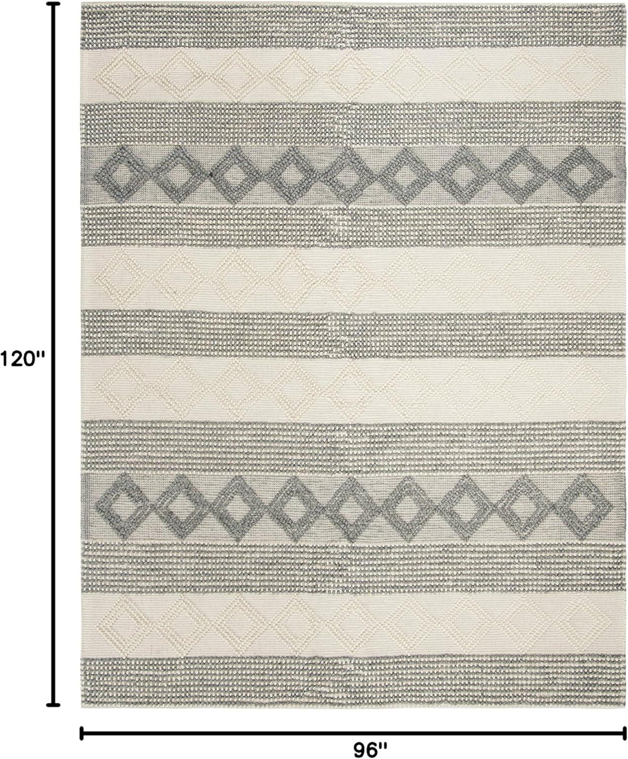 SAFAVIEH Natura Tamsen Geometric Striped Area Rug, Grey/Ivory, 8' x 10'