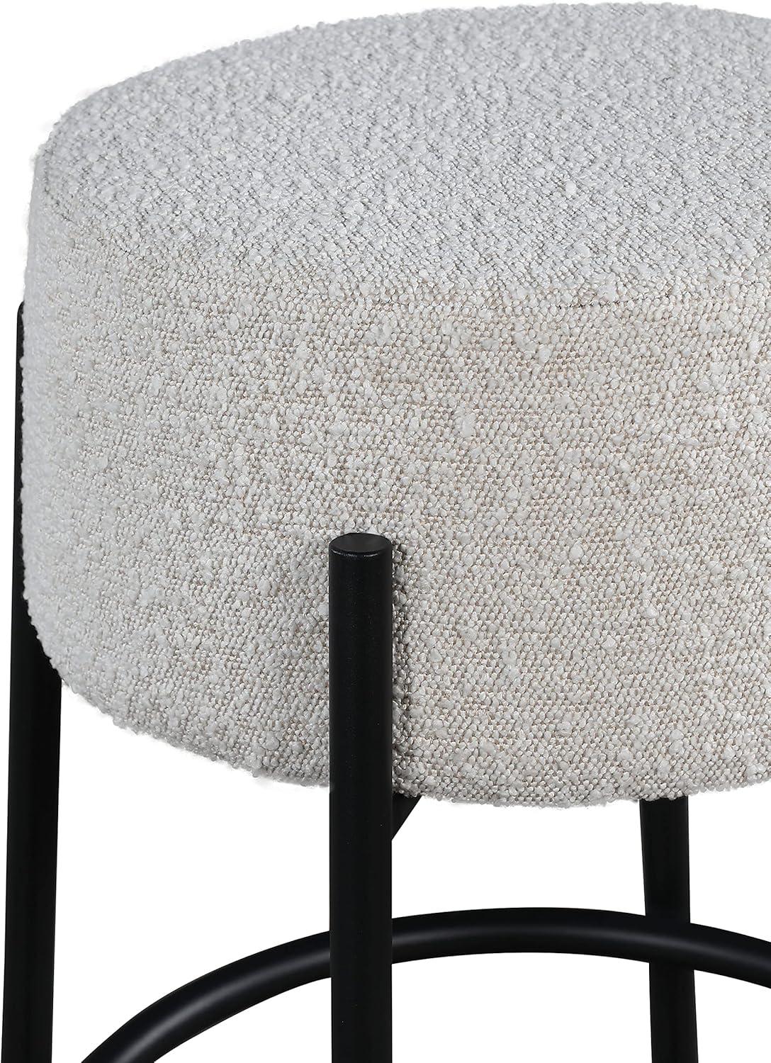 Meridian Furniture Avalon Grey Boucle Fabric Bar Stool