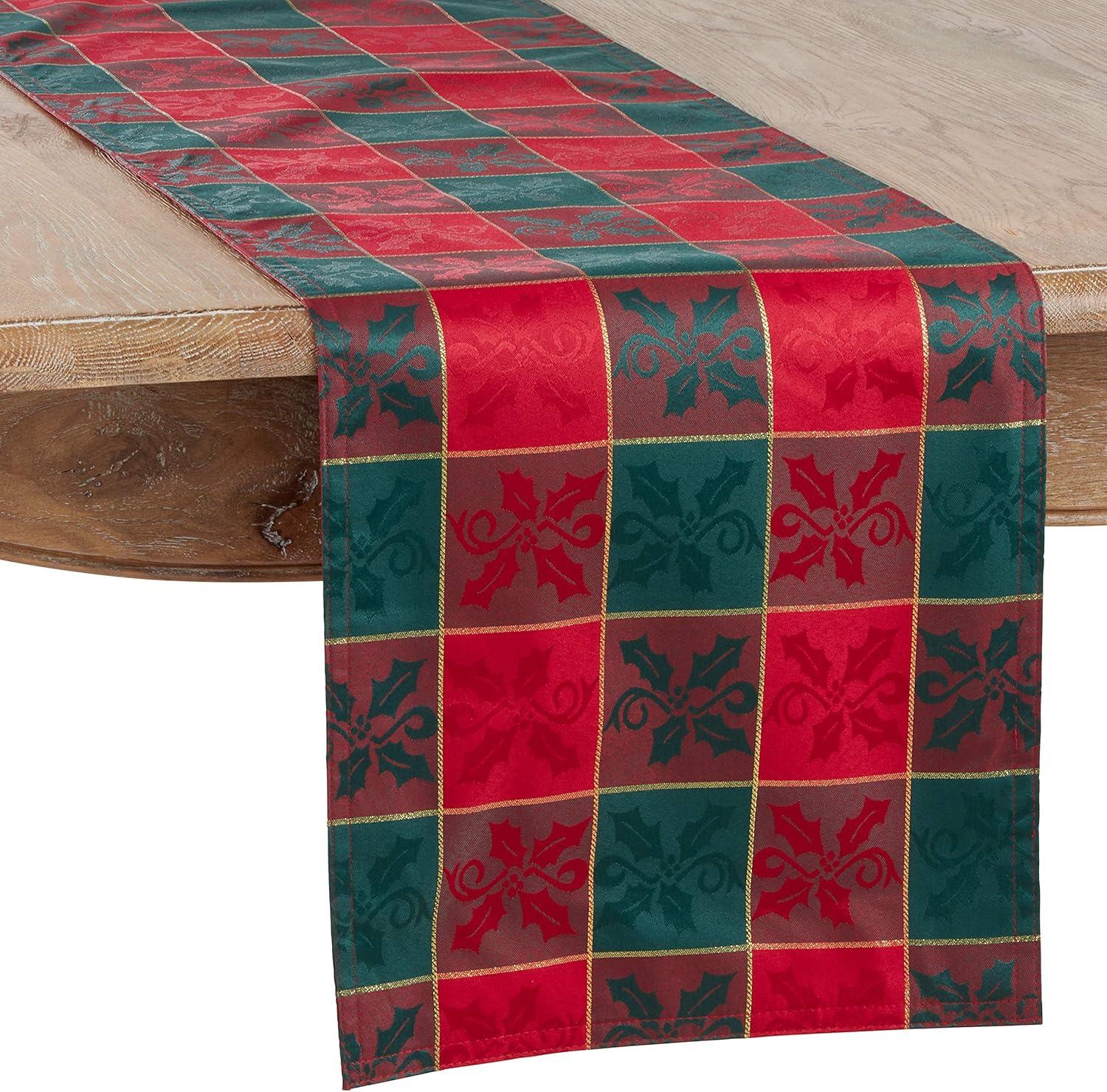 Saro Lifestyle Plaid Design Holiday Table Runner