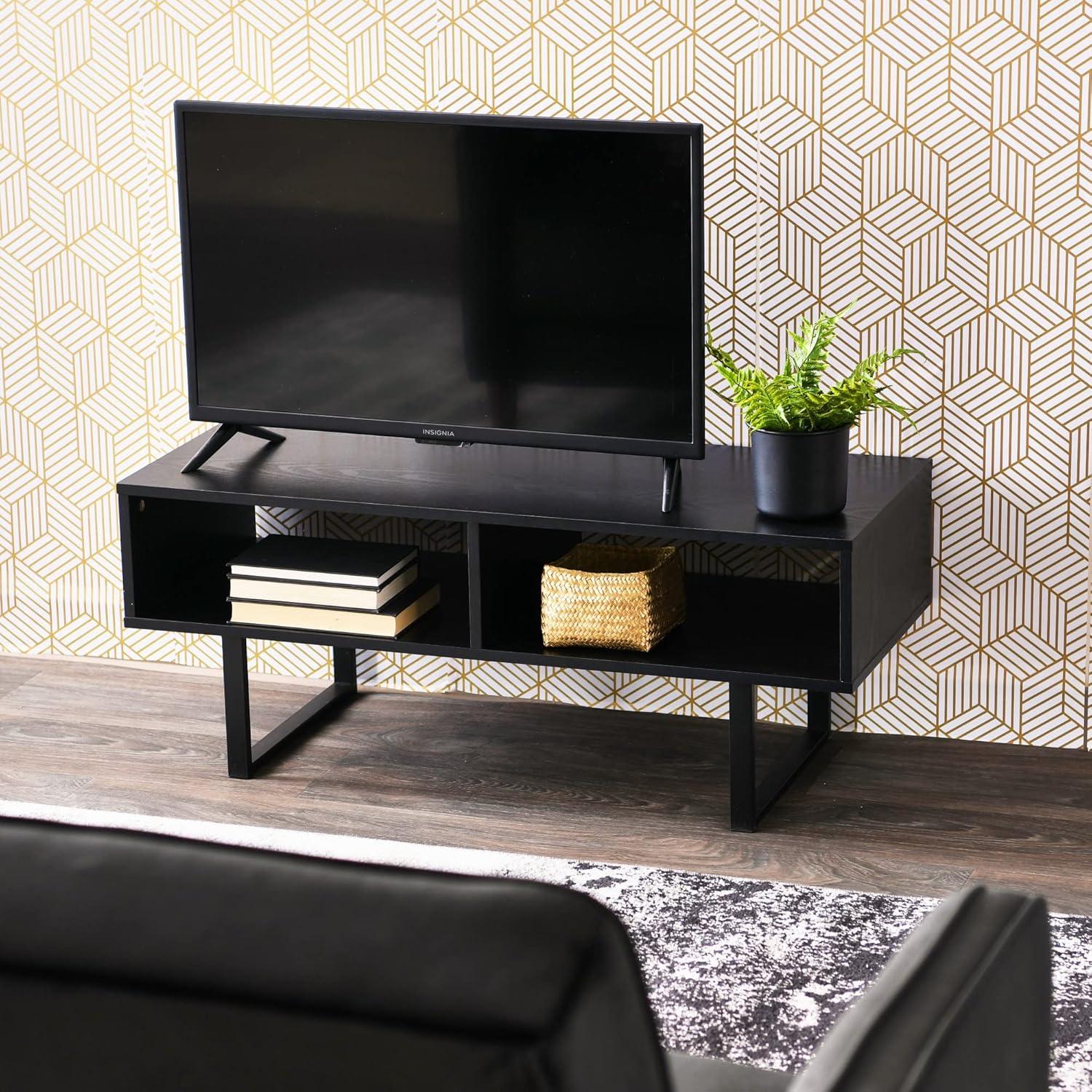 Household Essentials Jamestown TV Stand: Engineered Wood, Iron Frame, for 42" TVs Ashwood