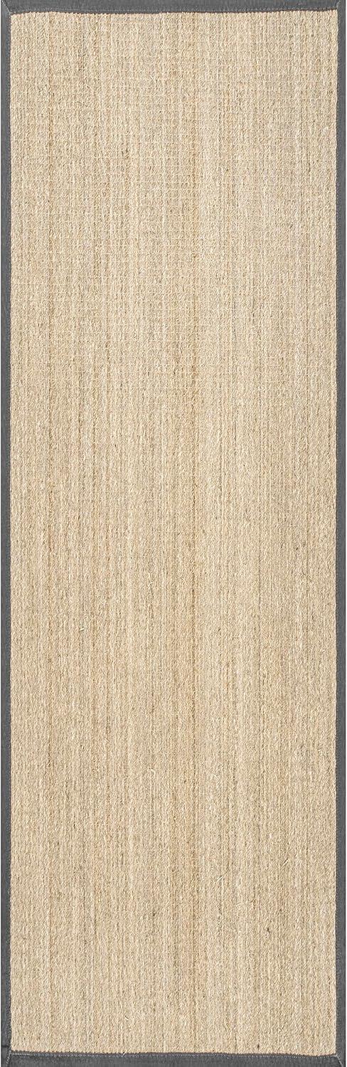 Elijah Farmhouse 2'6" x 6' Dark Gray Seagrass Runner Rug