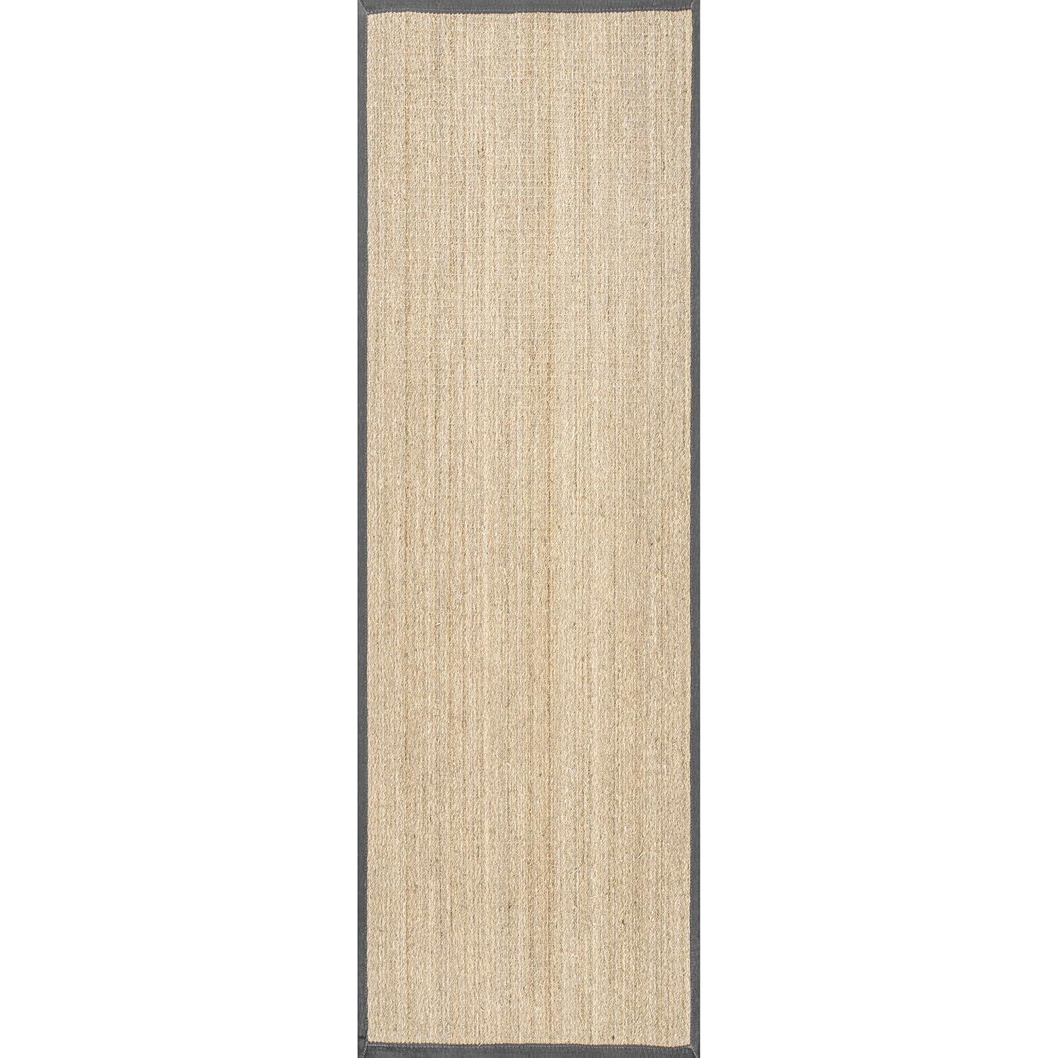 nuLOOM Elijah Seagrass Natural Area Rug, 9' x 12', Dark Gray