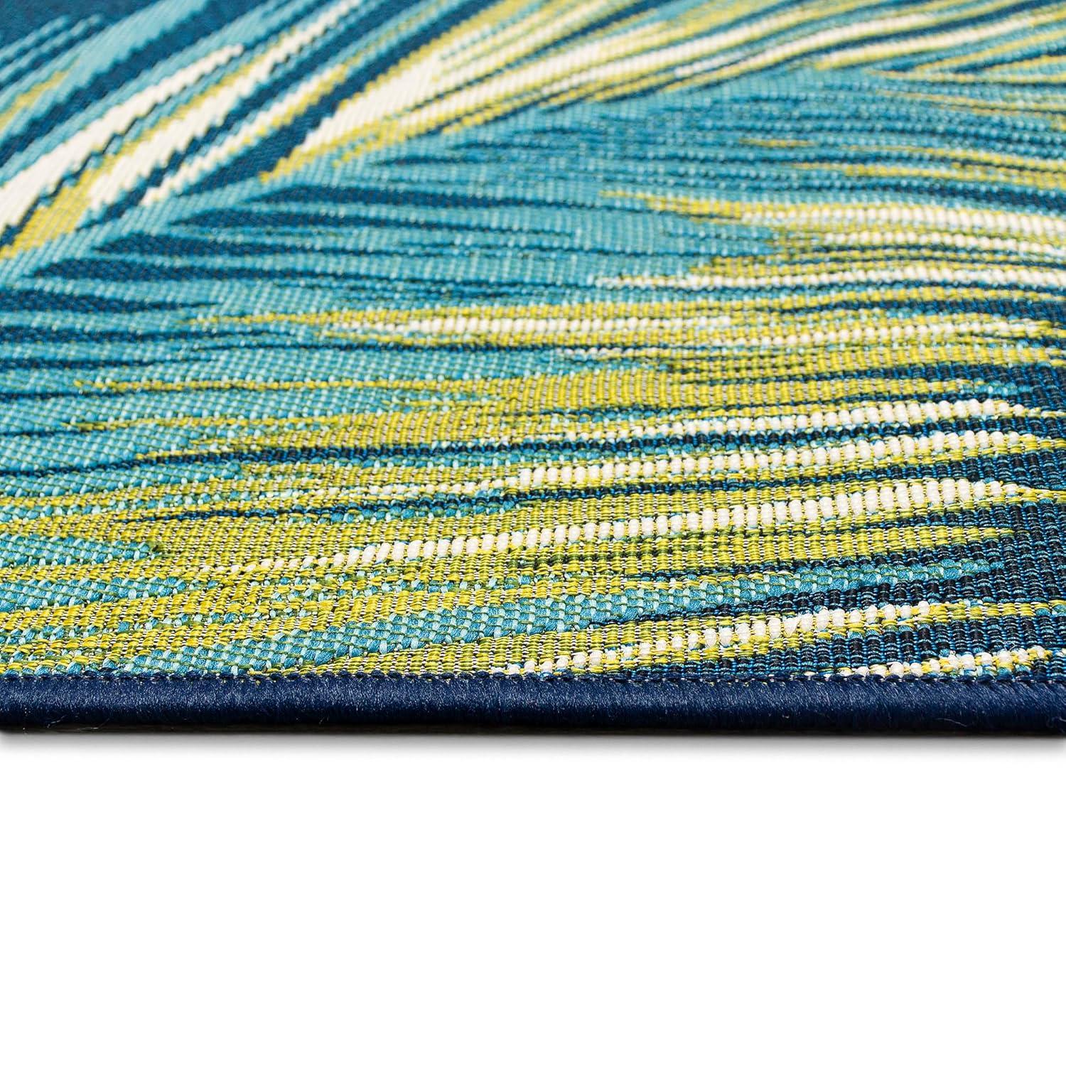 Liora Manne Marina Palm Border Indoor/Outdoor Rug Navy 8'10" x 11'9"