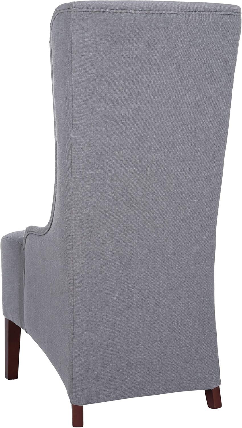 SAFAVIEH Becall Transitional Fabric Solid Dining Parsons Chair, Arctic Grey