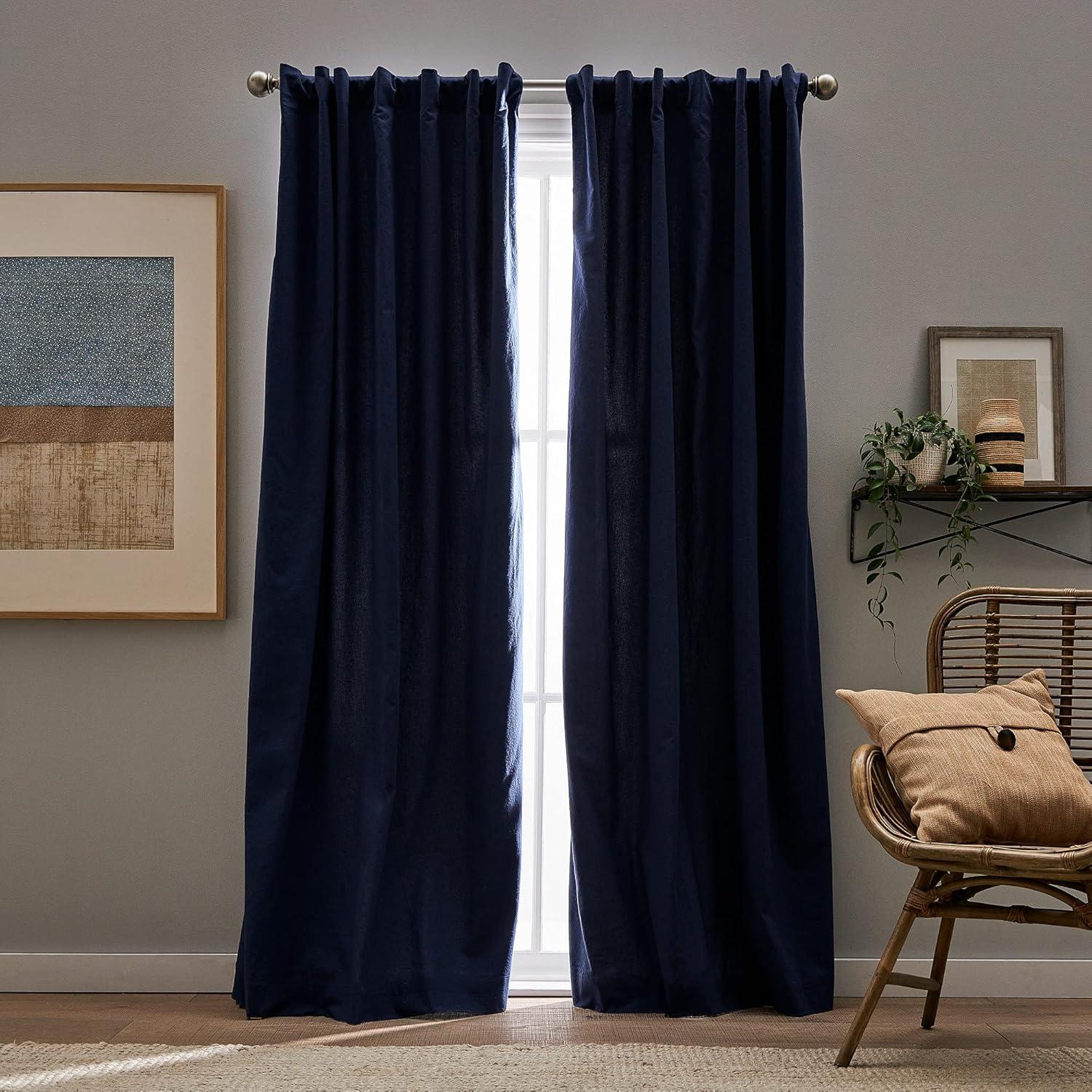 Peri Home Cotton Blend Room Darkening Curtains / Drapes Pair (Set of 2)