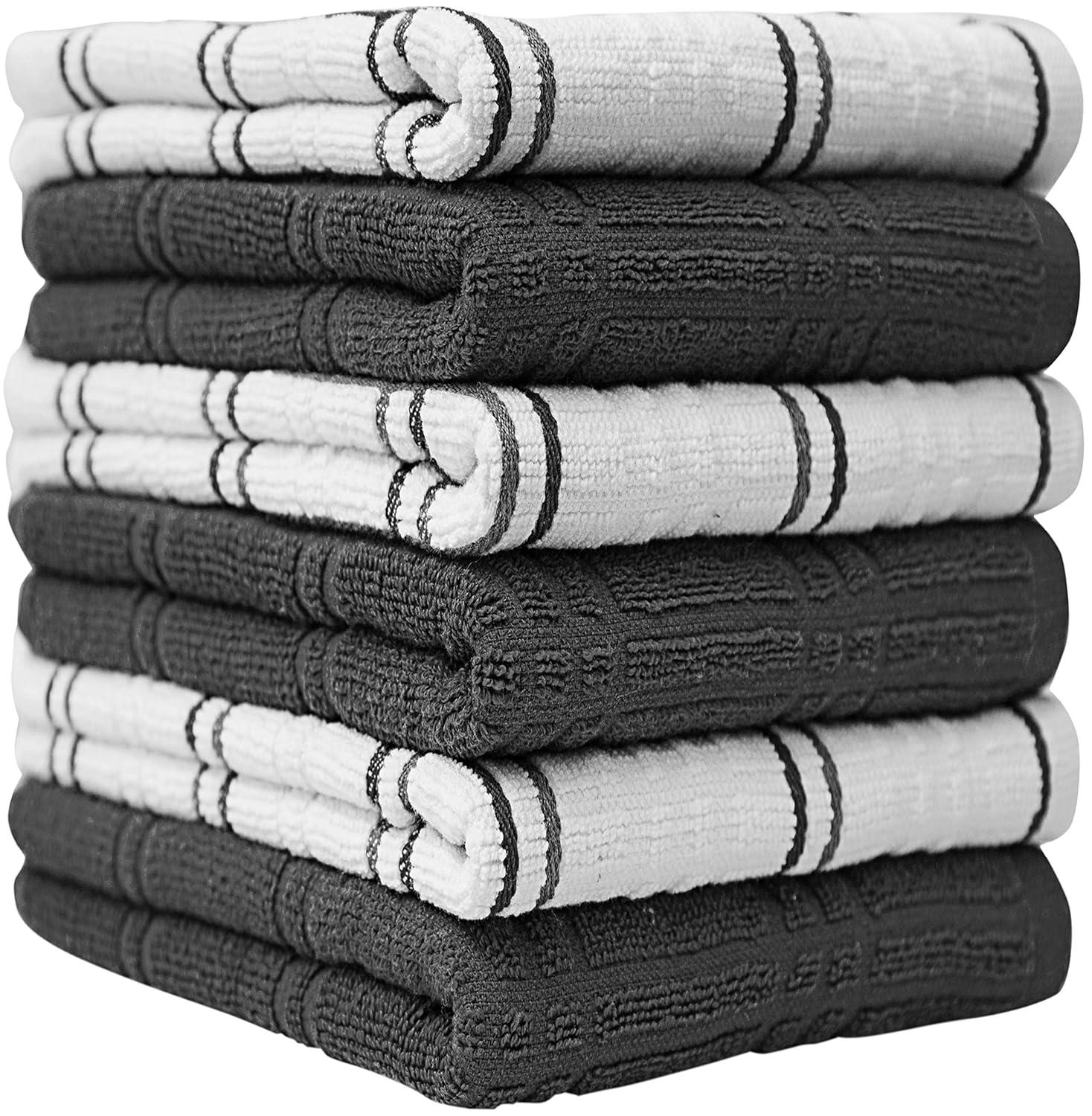 Bumble Premium Kitchen Hand Towels | 100% Cotton 16” x 28” | Absorbent Dish Cloths | 6 Pack (Aqua)