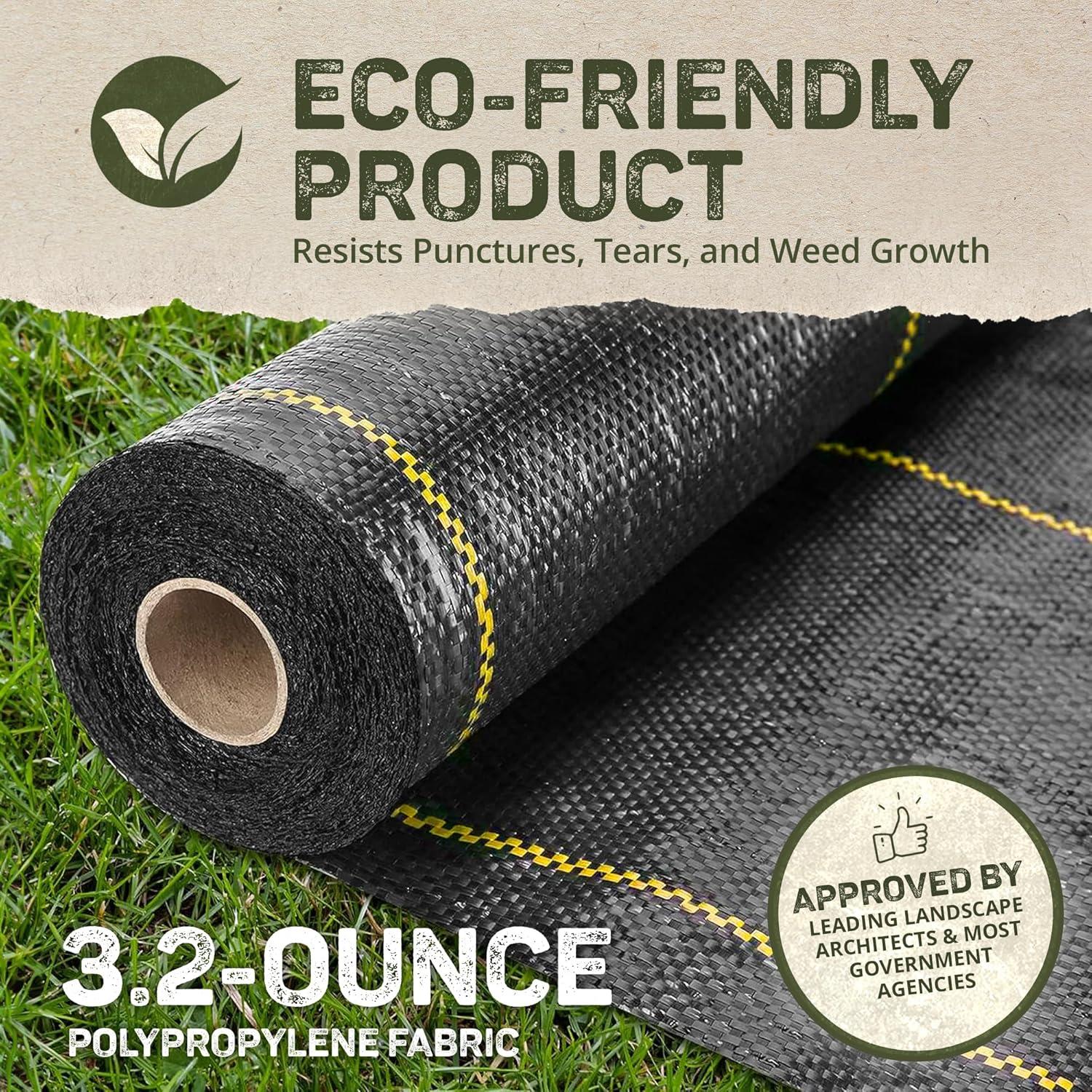 DeWitt Sunbelt 3.2oz Woven Weed Barrier Landscape Fabric Ground Cover