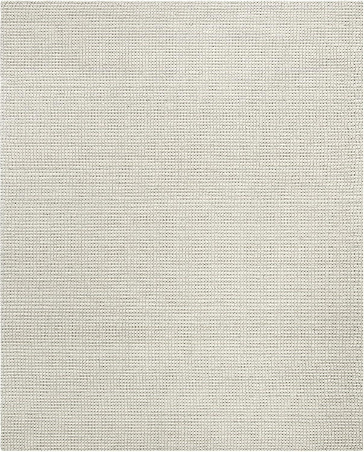 Ivory and Silver 8' x 10' Hand-Tufted Wool Area Rug