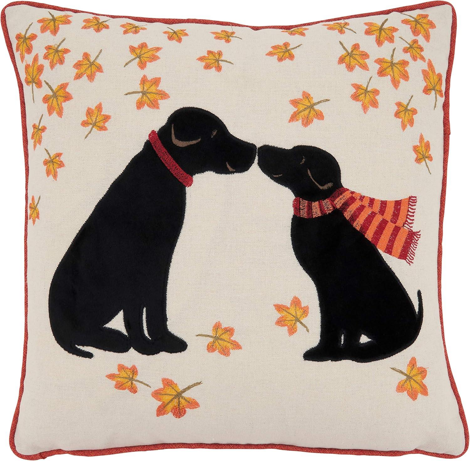 Saro Lifestyle Puppy Love  Decorative Pillow Cover, Multi, 16"