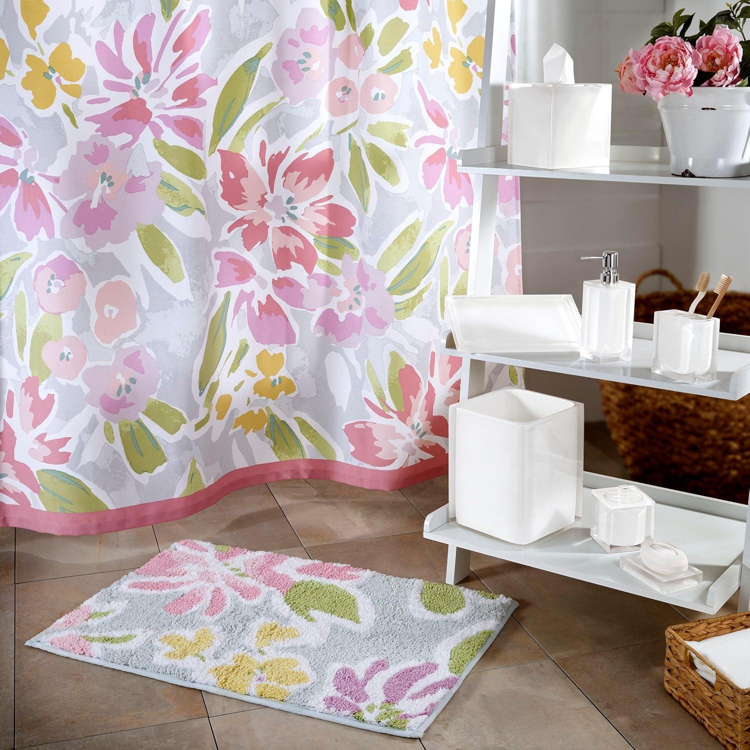 IZOD - Hand Towels, Soft & Absorbent Cotton, Floral Bathroom Decor, Set of 2 (Catalina Collection, White)