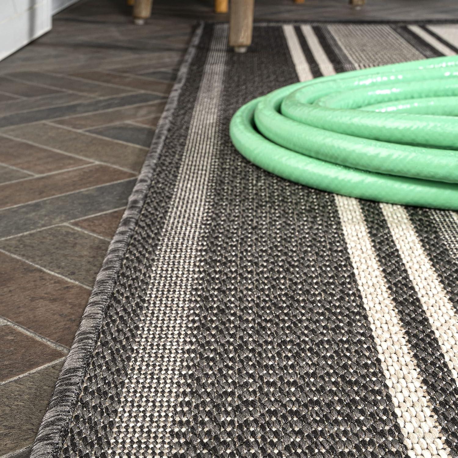 Haynes Modern Double Stripe Indoor/Outdoor Area Rug - JONATHAN Y