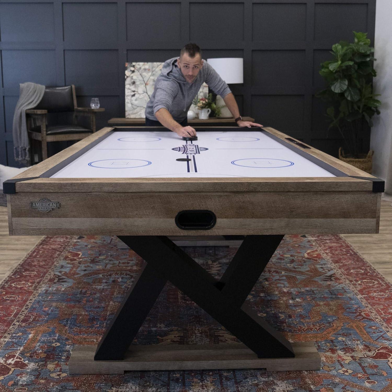 American Legend Kirkwood American Legend 84" Air Hockey Table with Rustic Wood Finish and Digital Scoreboard