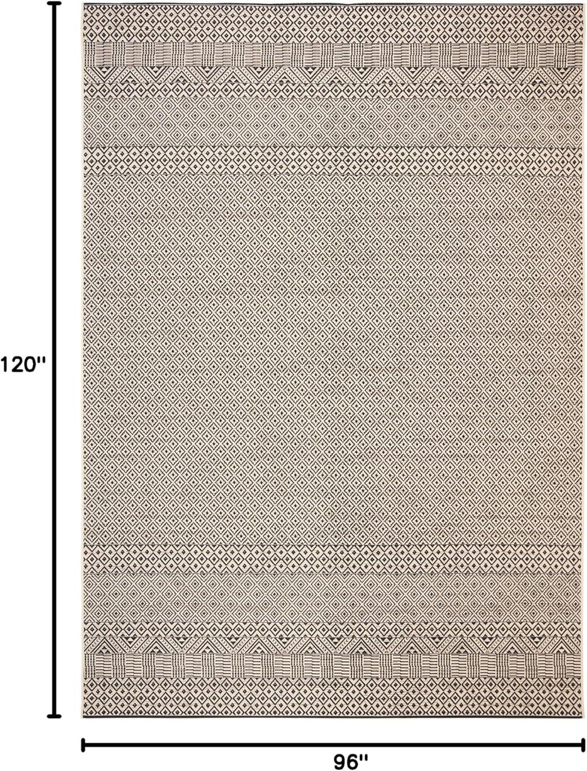 Courtyard CY6235 Power Loomed Indoor and Outdoor Area Rug - Beige/Black - 8'x10' - Safavieh