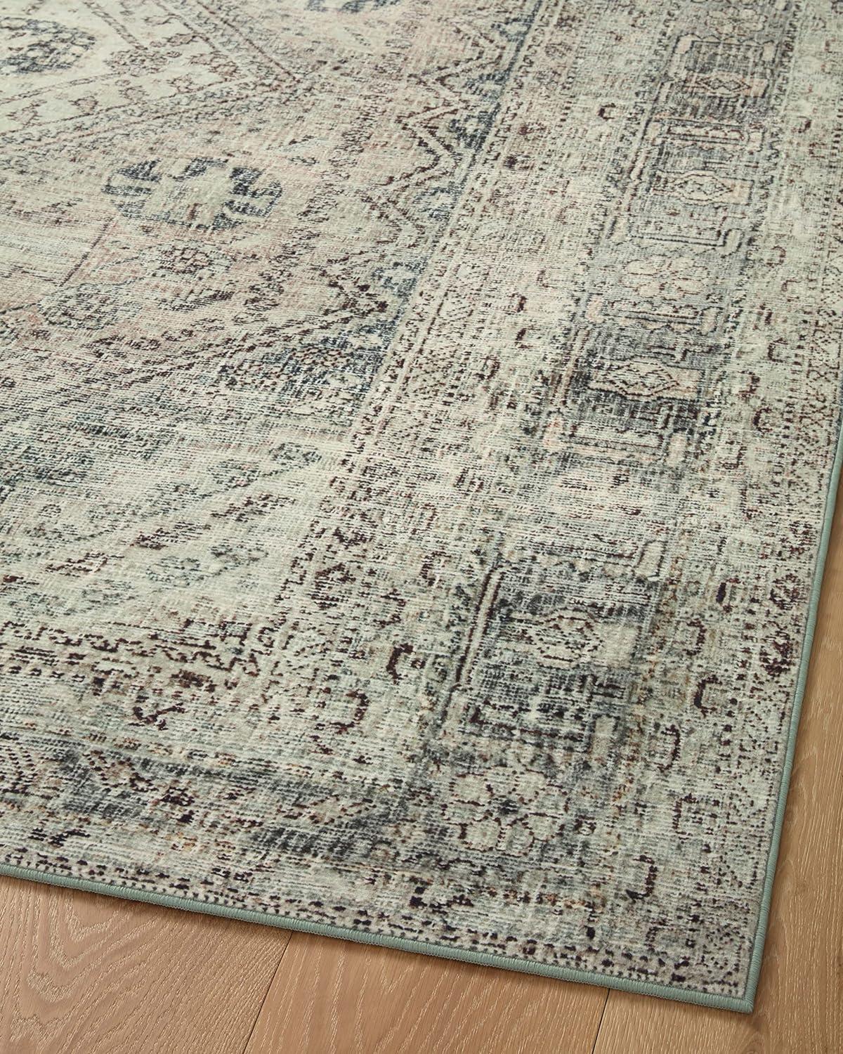 Magnolia Home By Joanna Gaines X Loloi Sinclair Machine Washable Natural / Sage Area Rug