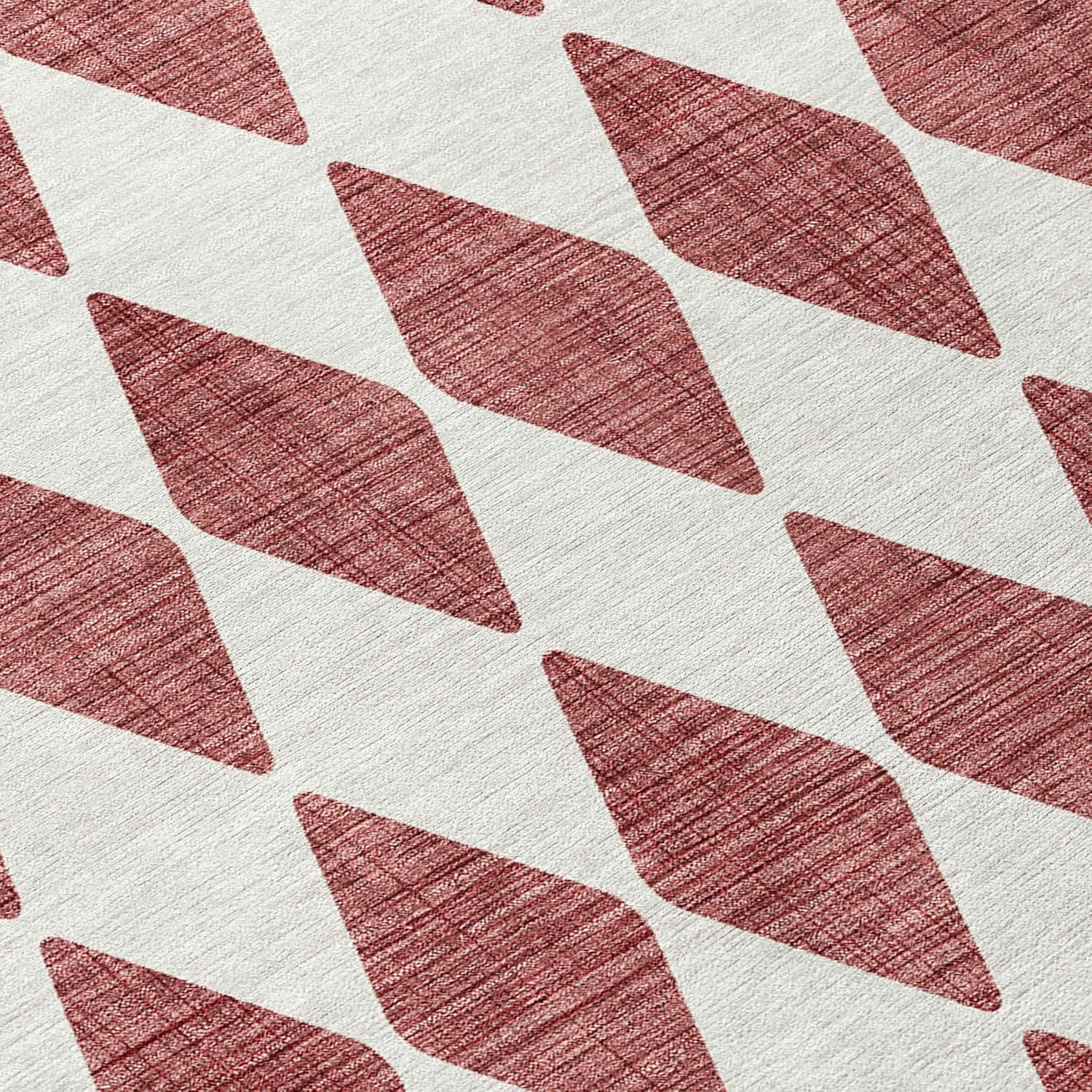 Addison Rugs Chantille ACN578 Burgundy 1'8" x 2'6" Indoor Outdoor Area Rug, Easy Clean, Machine Washable, Non Shedding, Bedroom, Living Room, Dining Room, Kitchen, Patio Rug