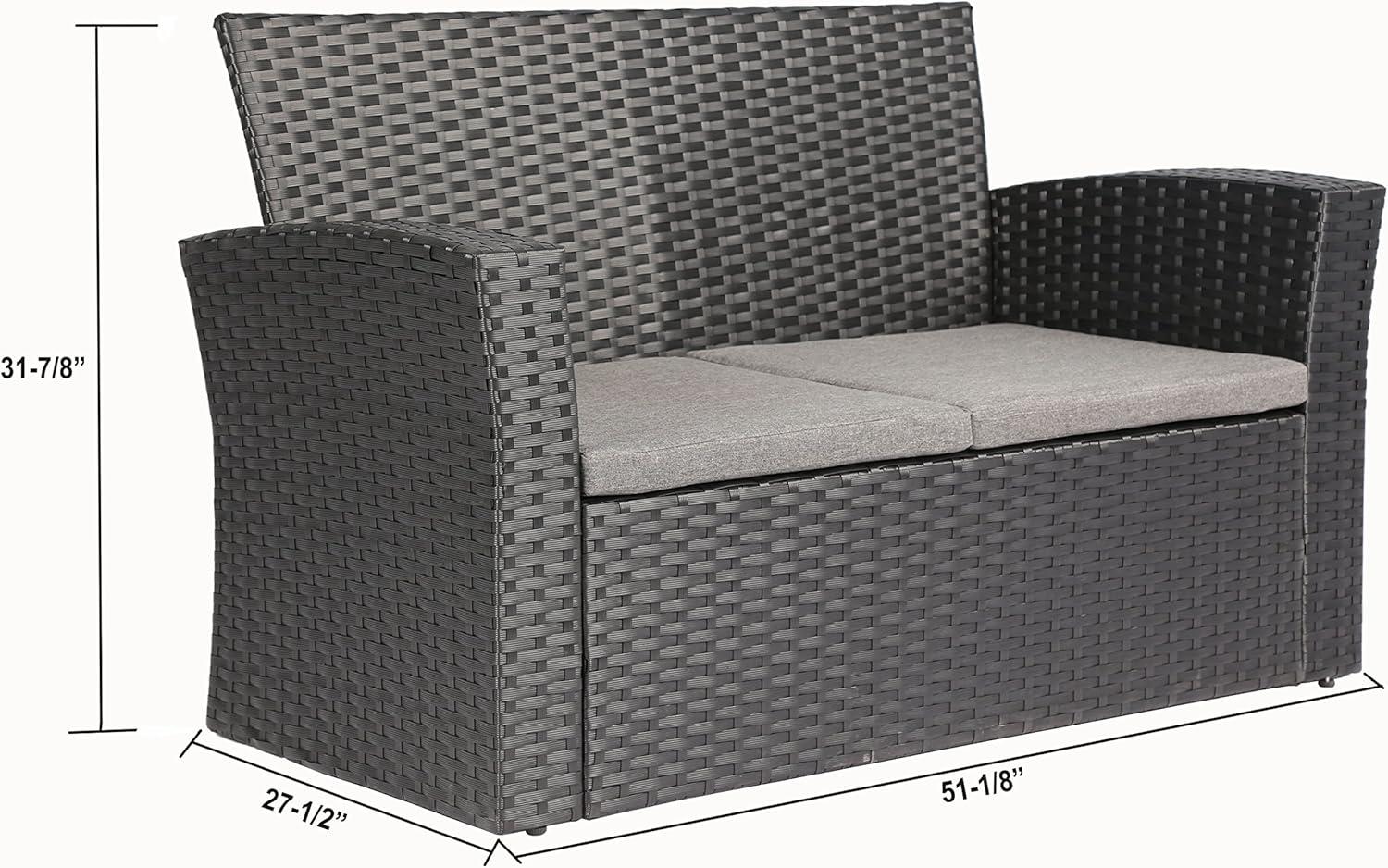 Baner Garden Complete Patio 4 Piece Rattan Wicker Conversation Set