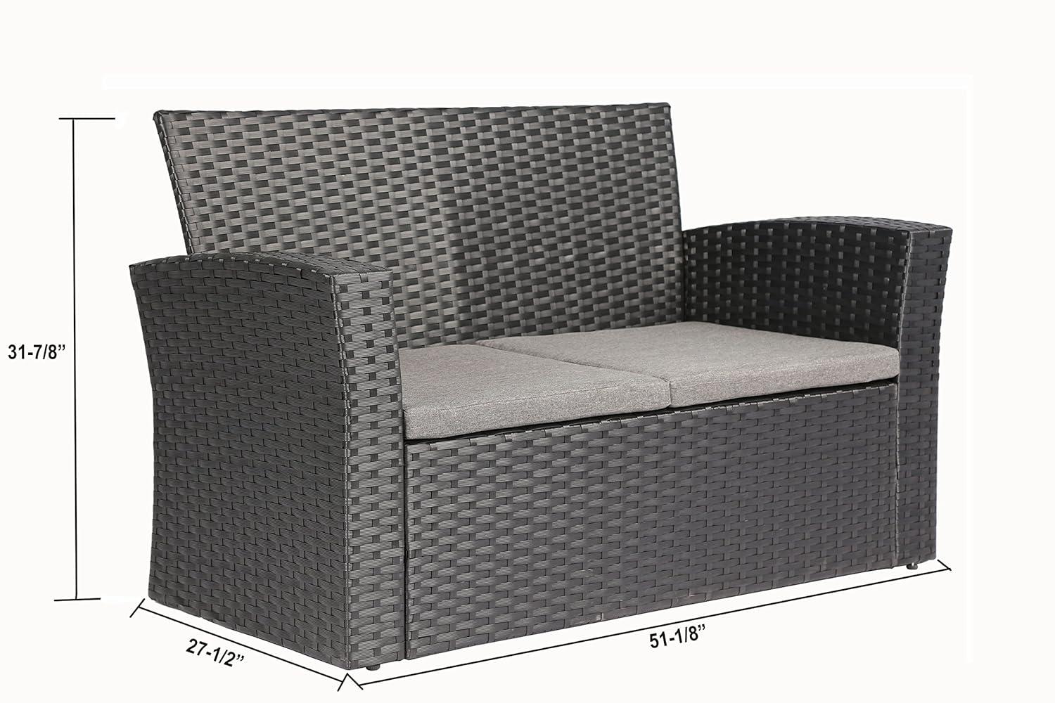 Baner Garden Complete Patio 4 Piece Rattan Wicker Conversation Set