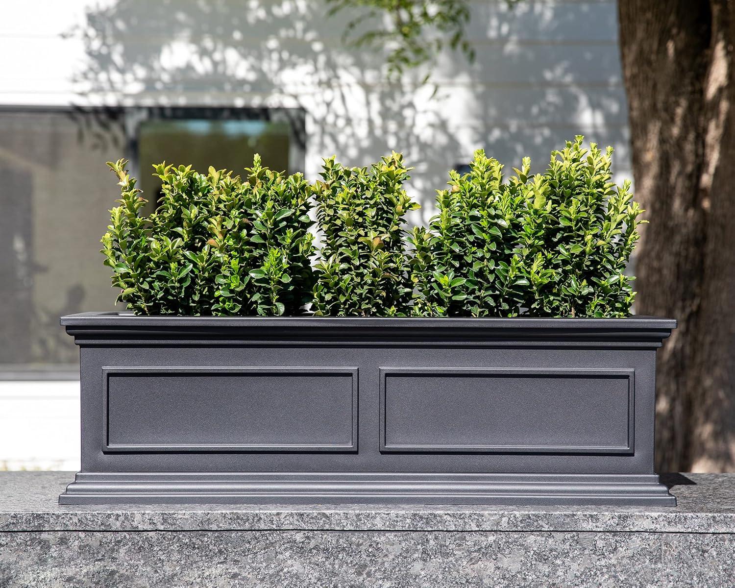 Veradek Brixton Window Box 36" Plastic Planter - Black