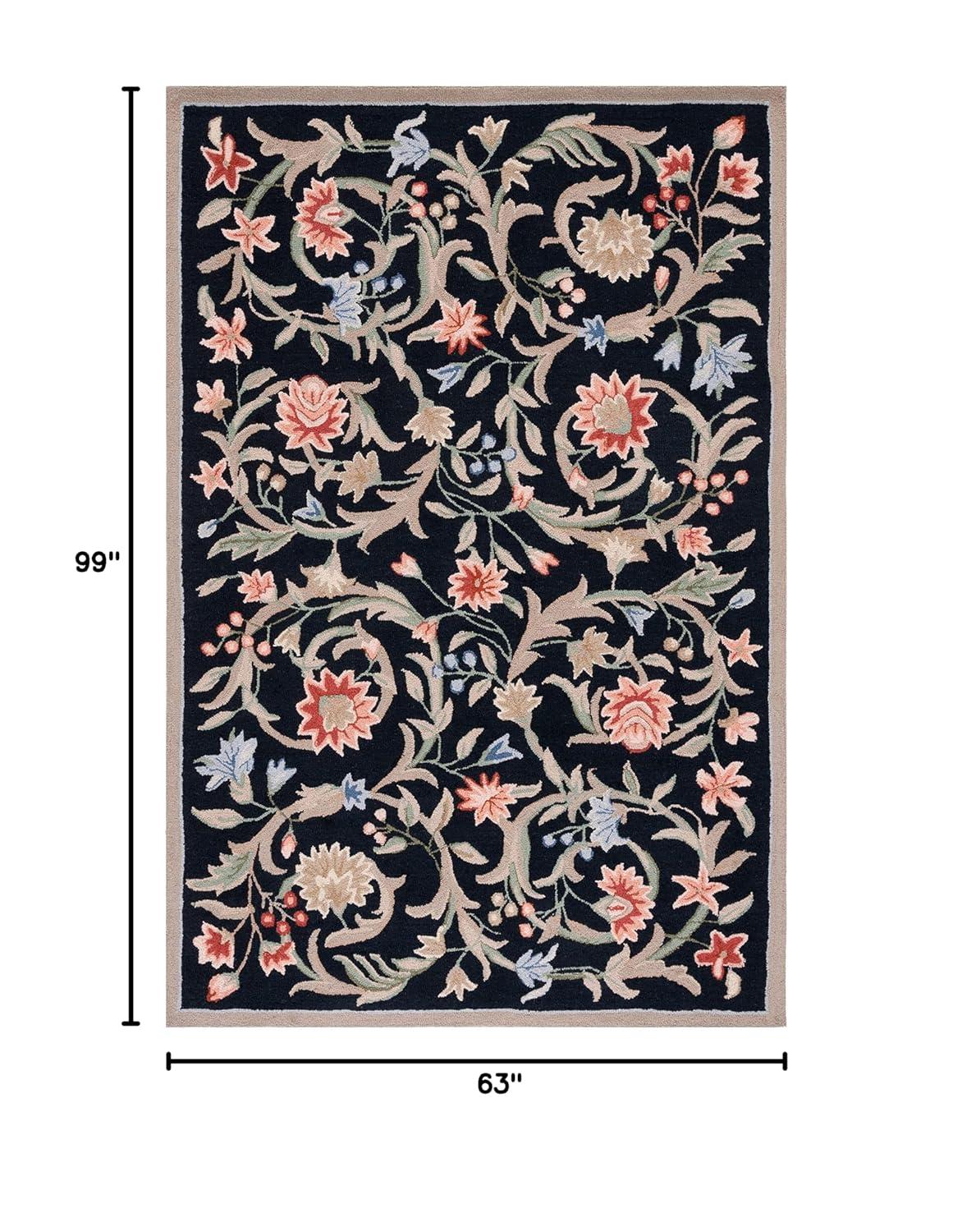 Chelsea HK248B Power Loomed Area Rug - Black - 5'3"x8'3" - Safavieh.
