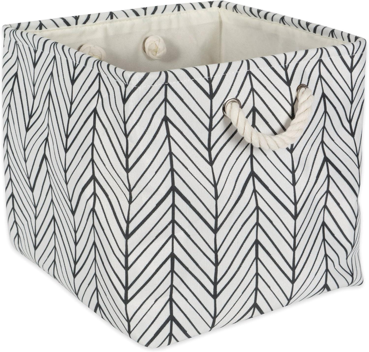 Contemporary Home Living 11" Black and White Square Multi Purpose Storage Bin