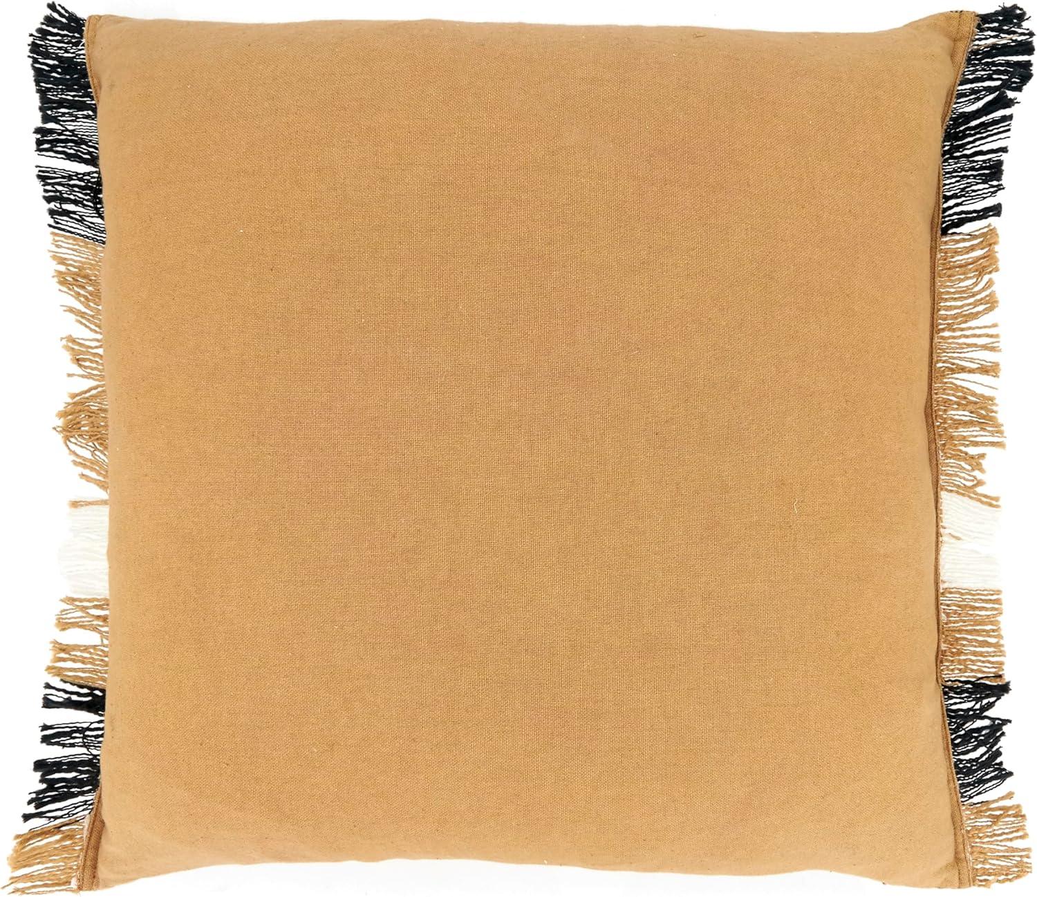 Saro Lifestyle Maxi Plaid Pattern Down Filled Throw Pillow, Beige, 20"x20"