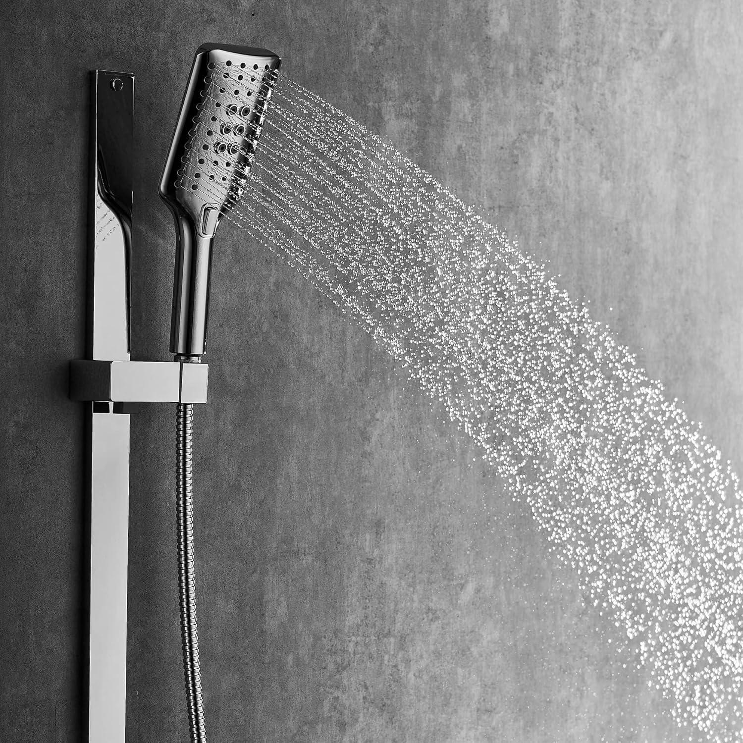 Pulse Showerspas Resort 10-in Rain Showerhead Combo Shower System with Adjustable Handshower Slide Bar and Pressure Balanced Mixing Valve 3008-MB-1.8GPM