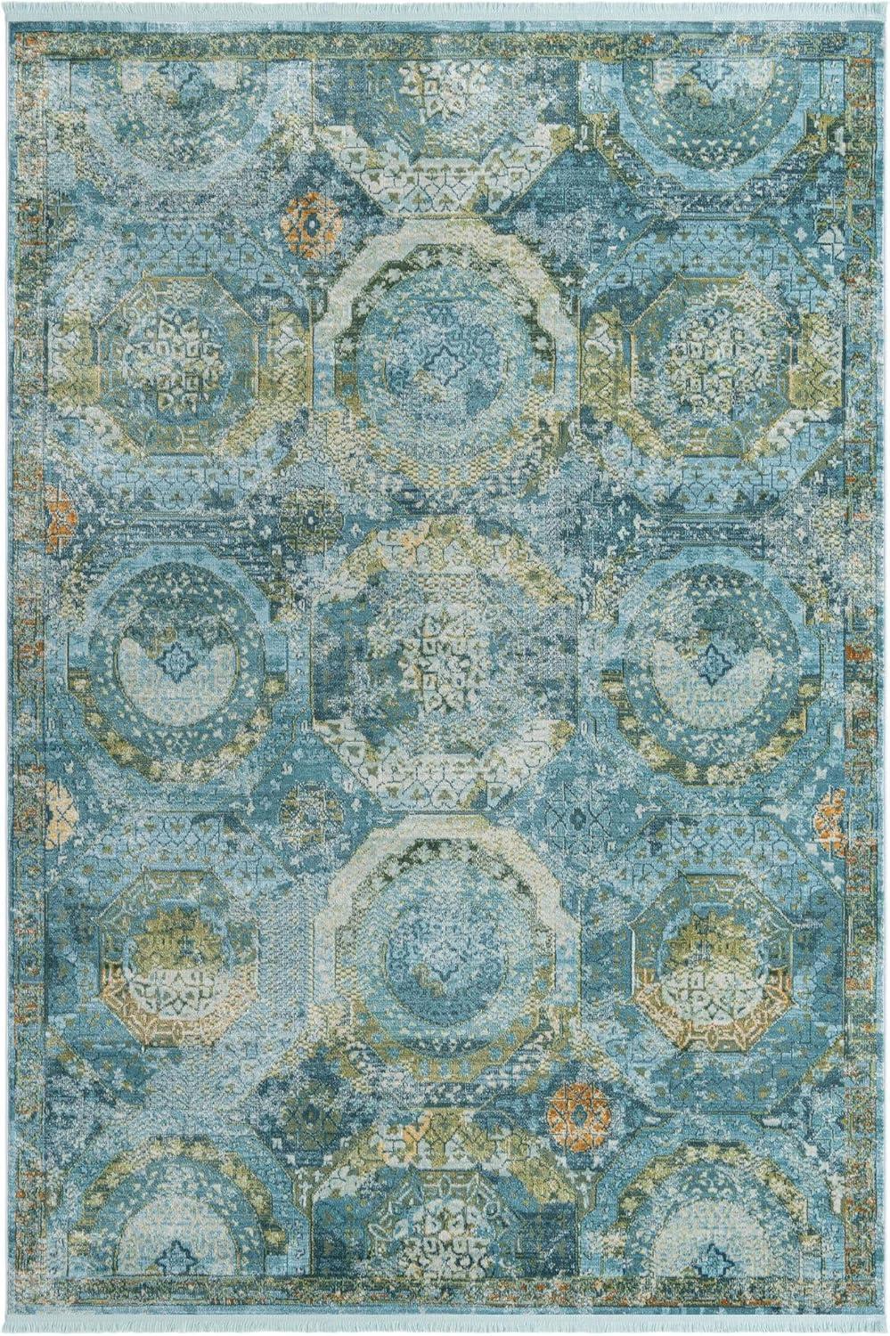 Unique Loom Baracoa Collection Area Rug - Coppelia (7' x 10' Rectangle Light Blue/Blue)